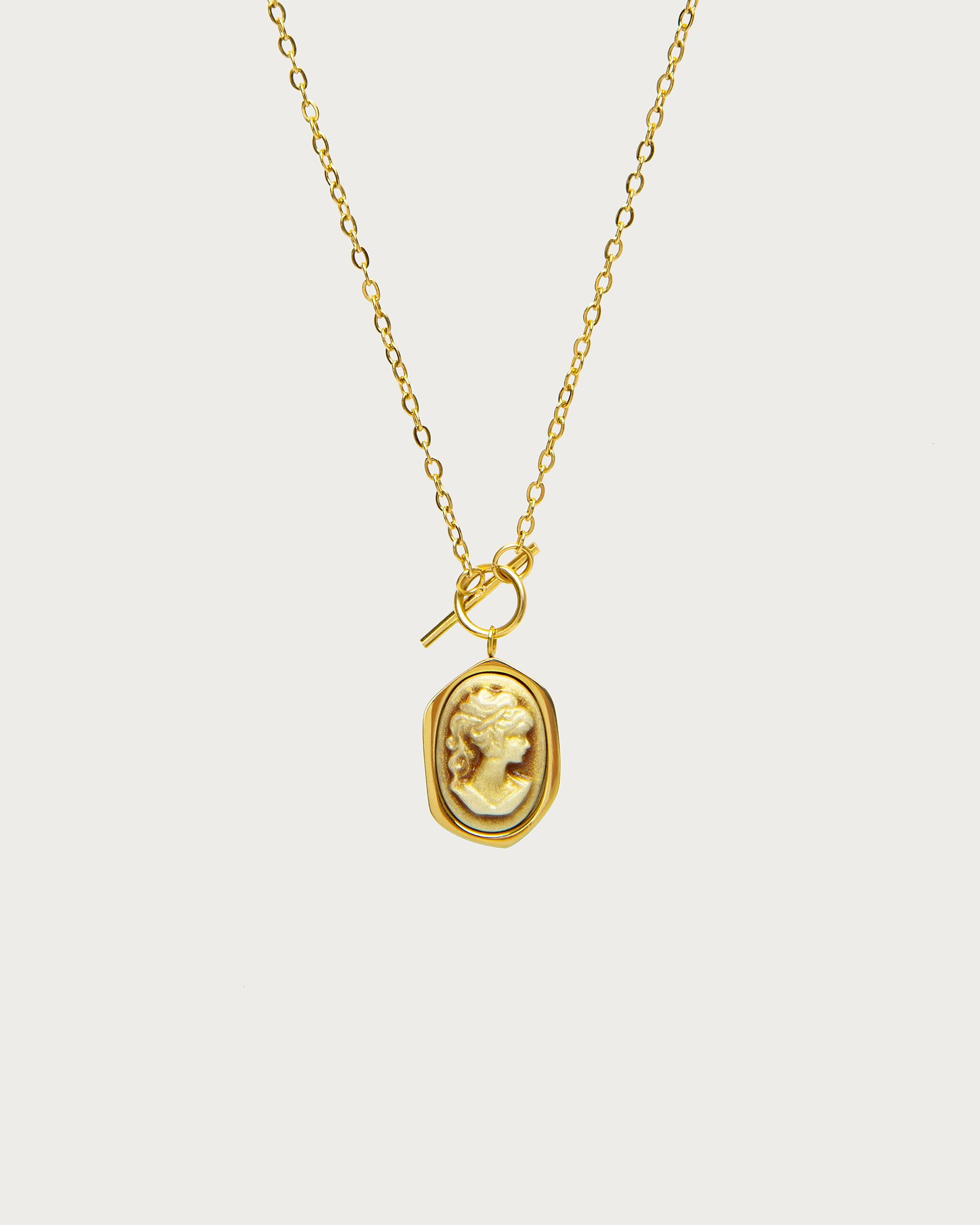 Devora Cameo Necklace - Vintage Inspired Floral Locket Pendant for Women - Perfect for Weddings, Anniversaries & Special Occasions