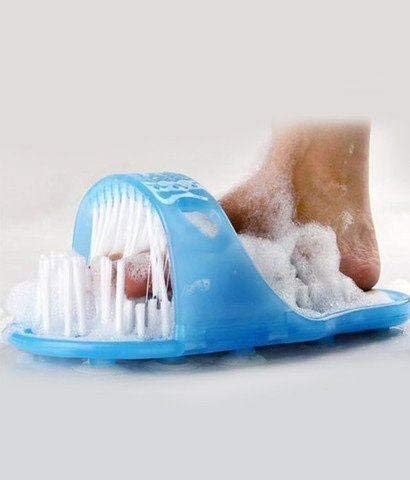 **Paghadi Foot Cleaning Shower Slippers – Exfoliating Brush with Suction Cups for Dead Skin Removal – Pumice Stone Massager for Smooth Feet – Ideal for Bath, Spa & Pedicure (1 Slipper)**
