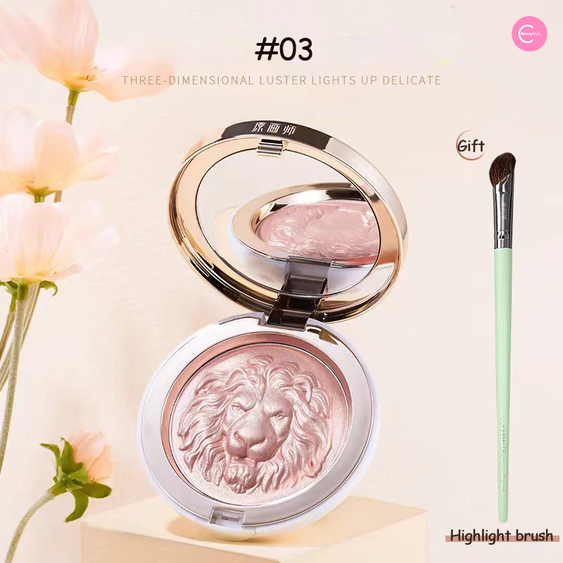 ORIGINAL ARTIST Lion Ginger Highlight Powder - Vegan & Cruelty-Free Shimmer Makeup for Cheeks & Face - Perfect for Everyday Glow & Special Occasions