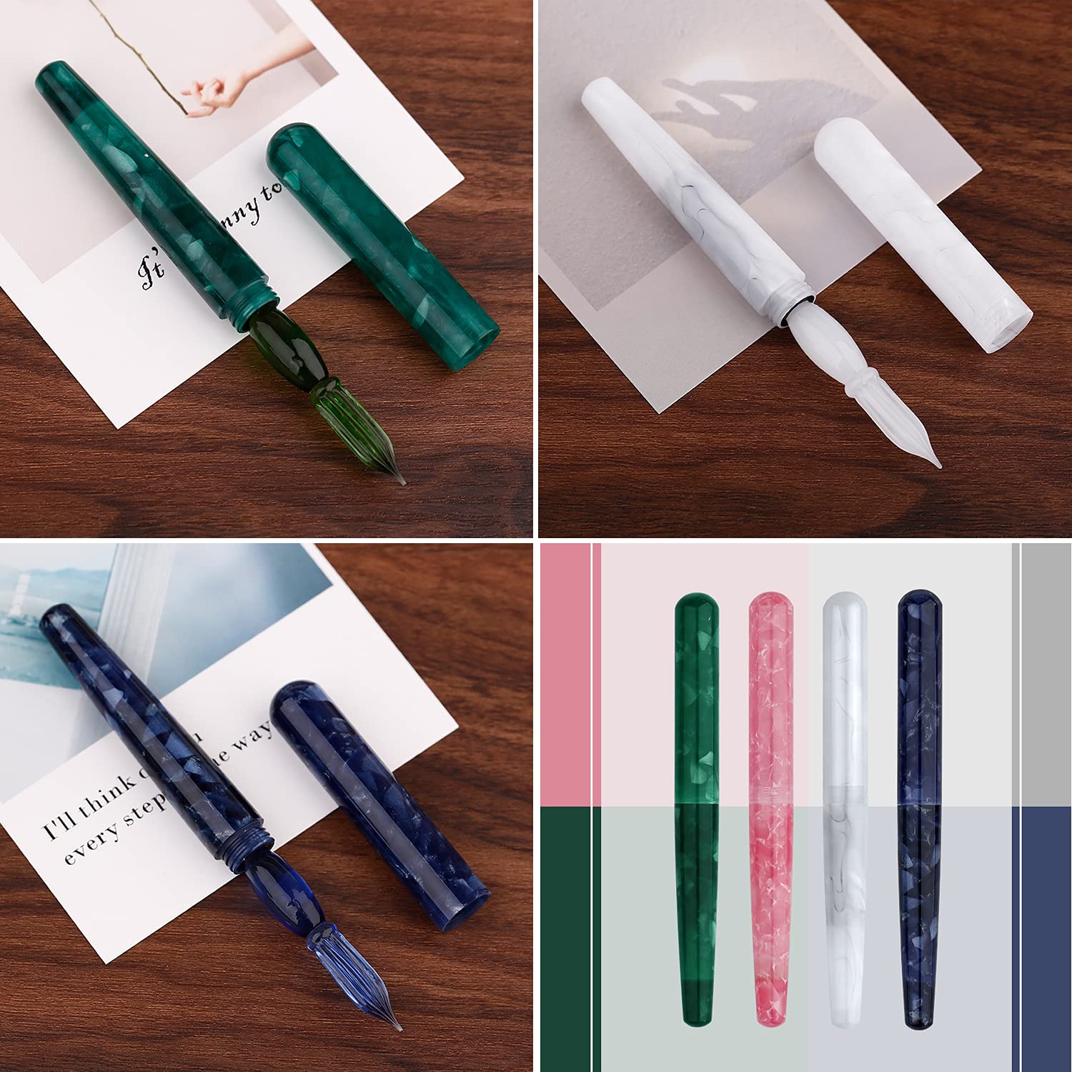Premium Glass Dip Pen for Calligraphy & Art - Portable Travel Size, Ideal for Business Signatures, Gifts & Creative Writing - Pink (Perfect for Journaling, Lettering & Professional Use)