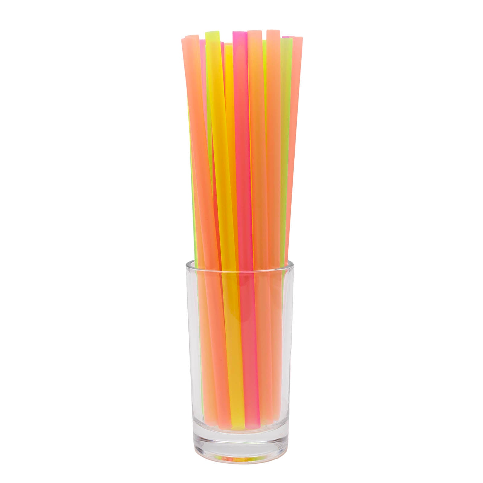 BarConic® 8 Pack Assorted Neon Reusable Drinking Straws - Colorful BPA-Free Plastic Straws for Smoothies, Cocktails & Parties | Perfect for Home, Restaurants & Outdoor Events