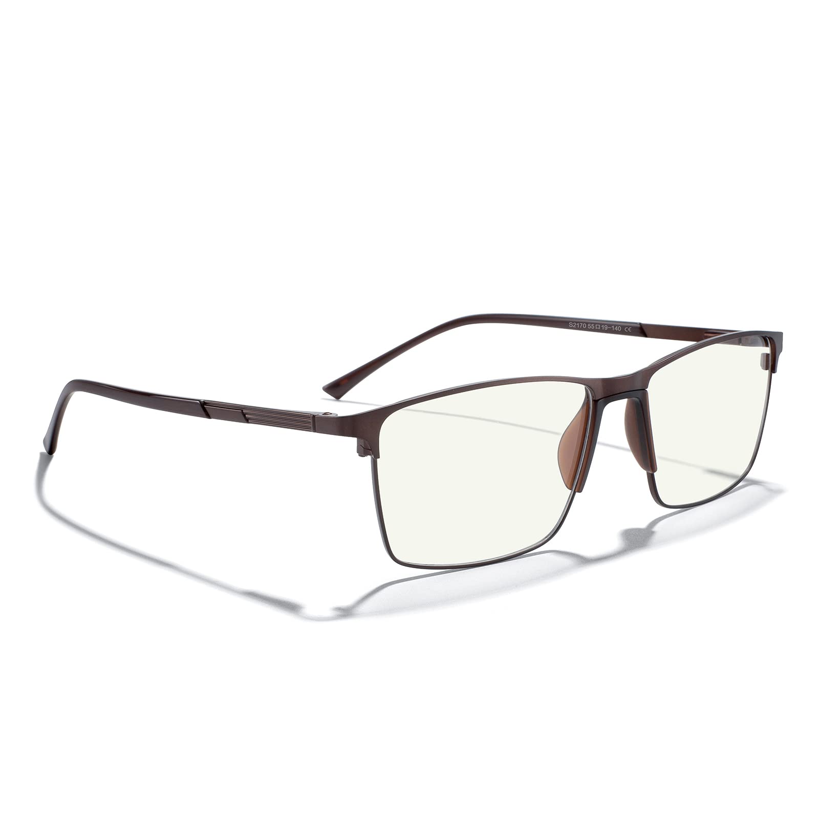 Blue Light Blocking Glasses for Men - Fashion Metal Frame Reading Glasses with Spring Hinge - Computer & Gaming Eyewear for Eye Strain Relief