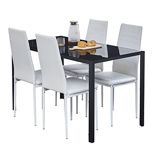 White Chair With Black Table