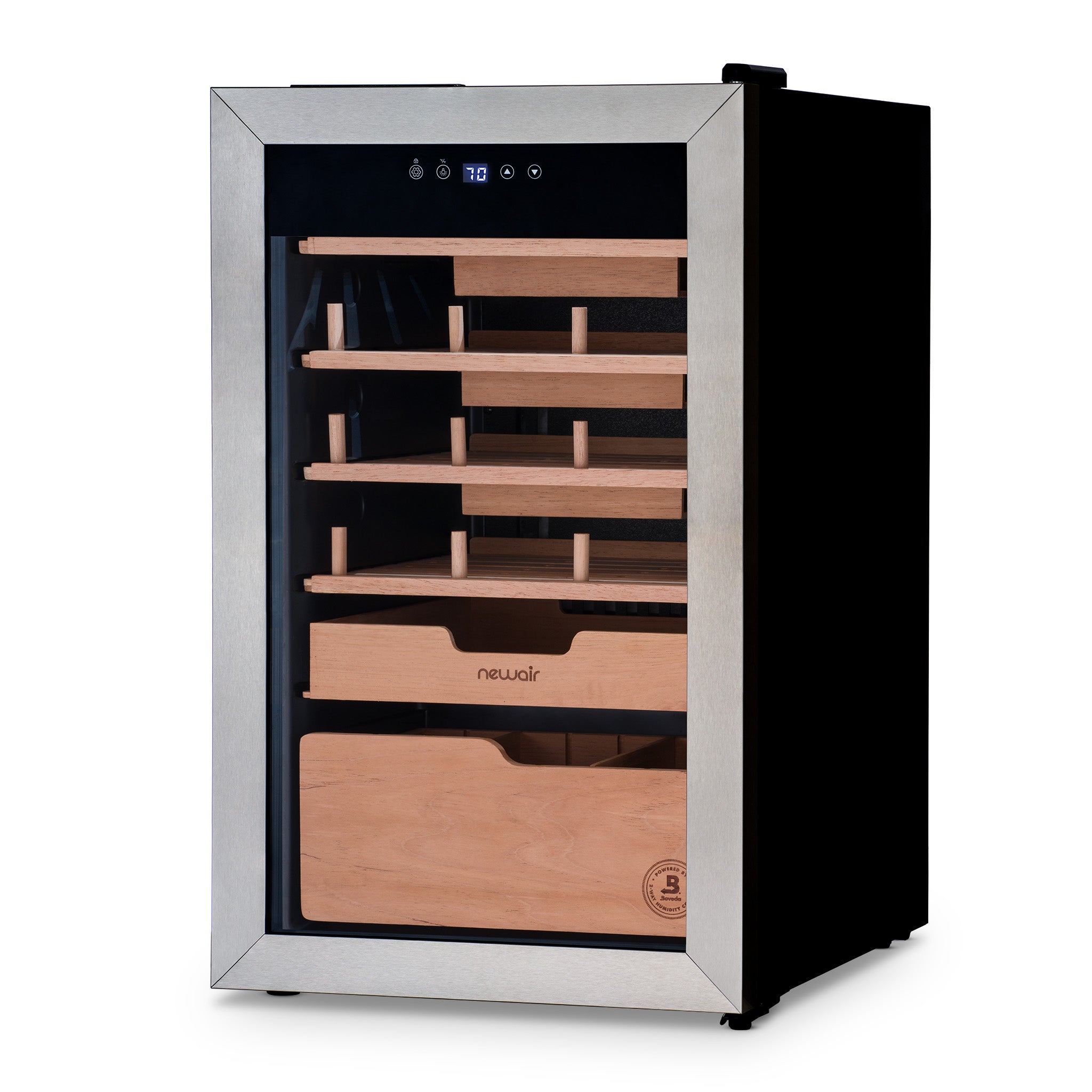 Newair® x Boveda 500-Count Electric Cigar Humidor with Digital Hygrometer - Perfect for Home, Office & Cigar Lounge Storage