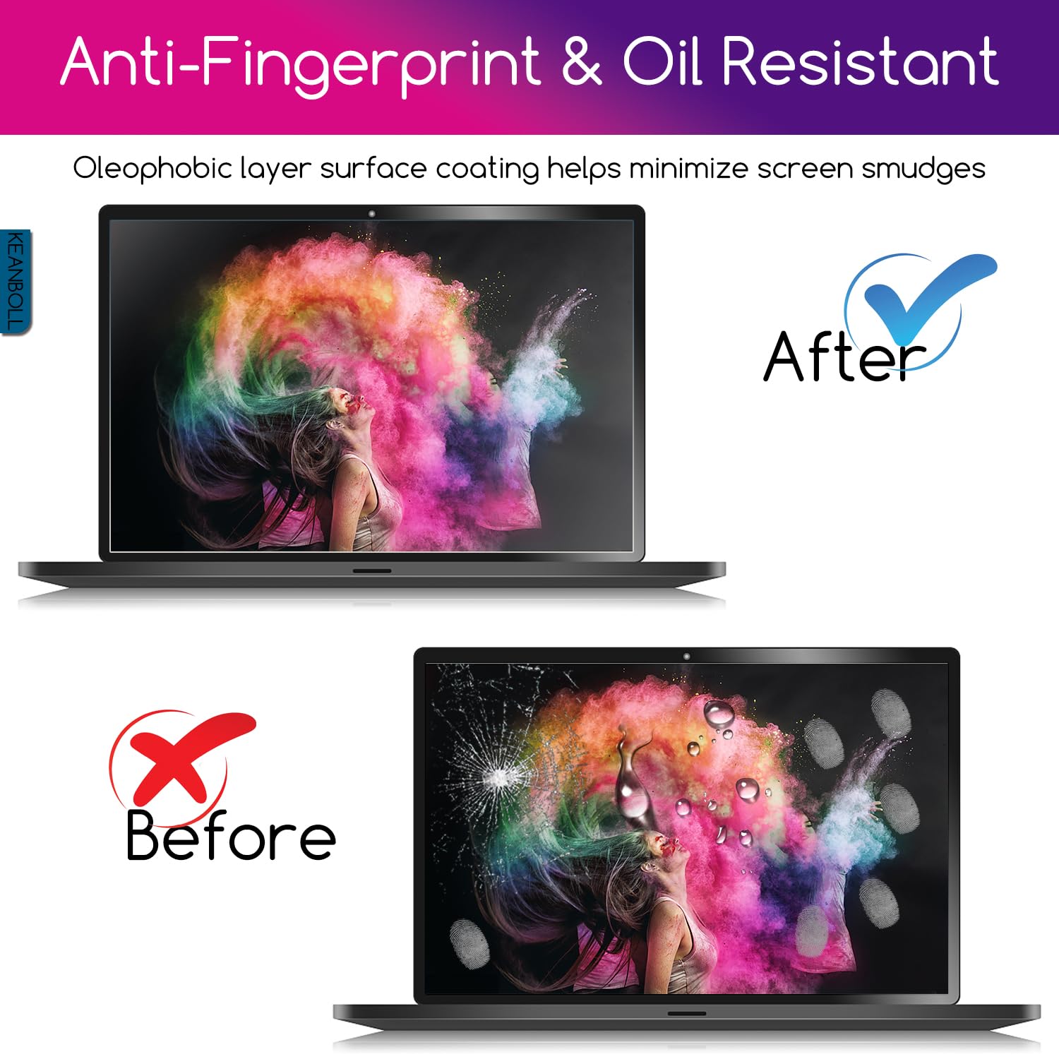 KEANBOLL (2-Pack) Tempered Glass Screen Protector for Microsoft Surface Laptop Go 3/2/1 (12.4 Inch) - Ultra Clear, Anti-Scratch, Bubble-Free Installation - Perfect for Work, Study & Travel Protection