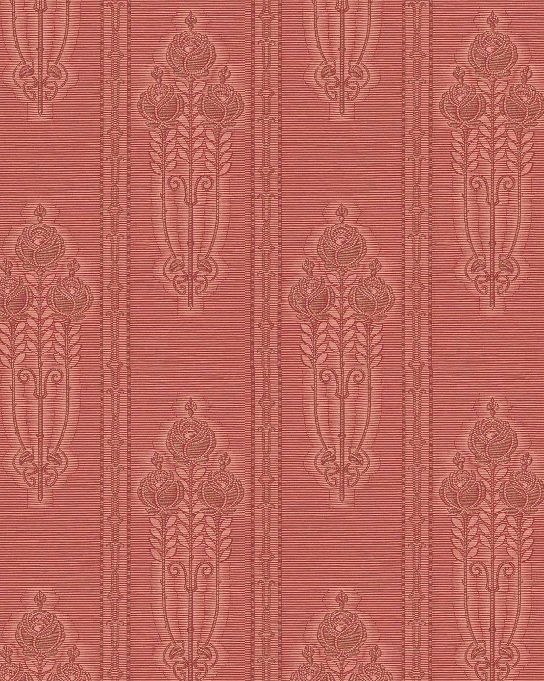 Lim & Handtryck Wallpaper Jugendros Red/Gold - Vintage Floral Peel and Stick Wallpaper for Bedroom, Living Room, and Office Decor
