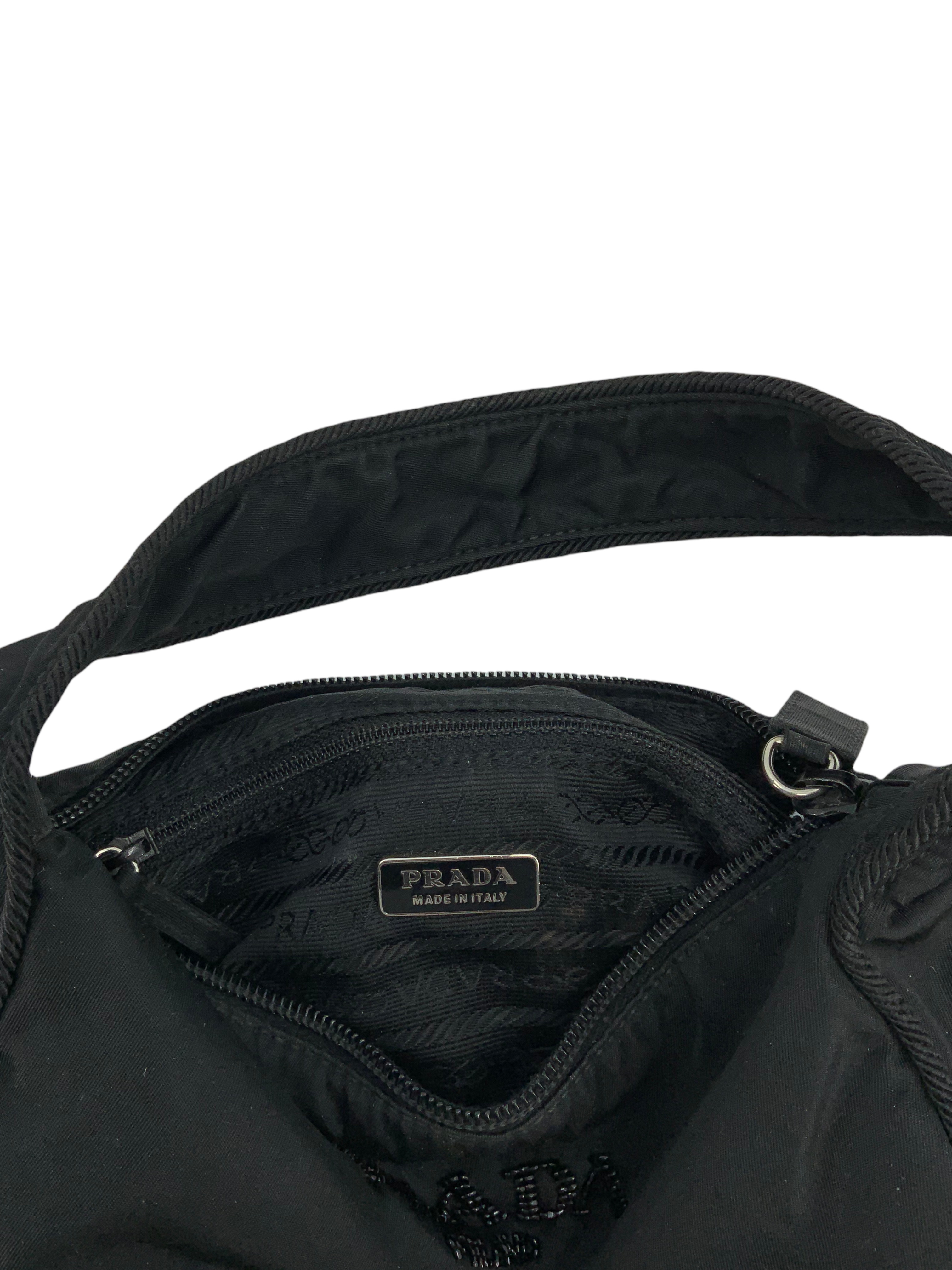 PRADA Tessuto Nylon Beaded Small Crossbody Bag - Luxury Designer Handbag for Women, Perfect for Everyday Use & Evening Events