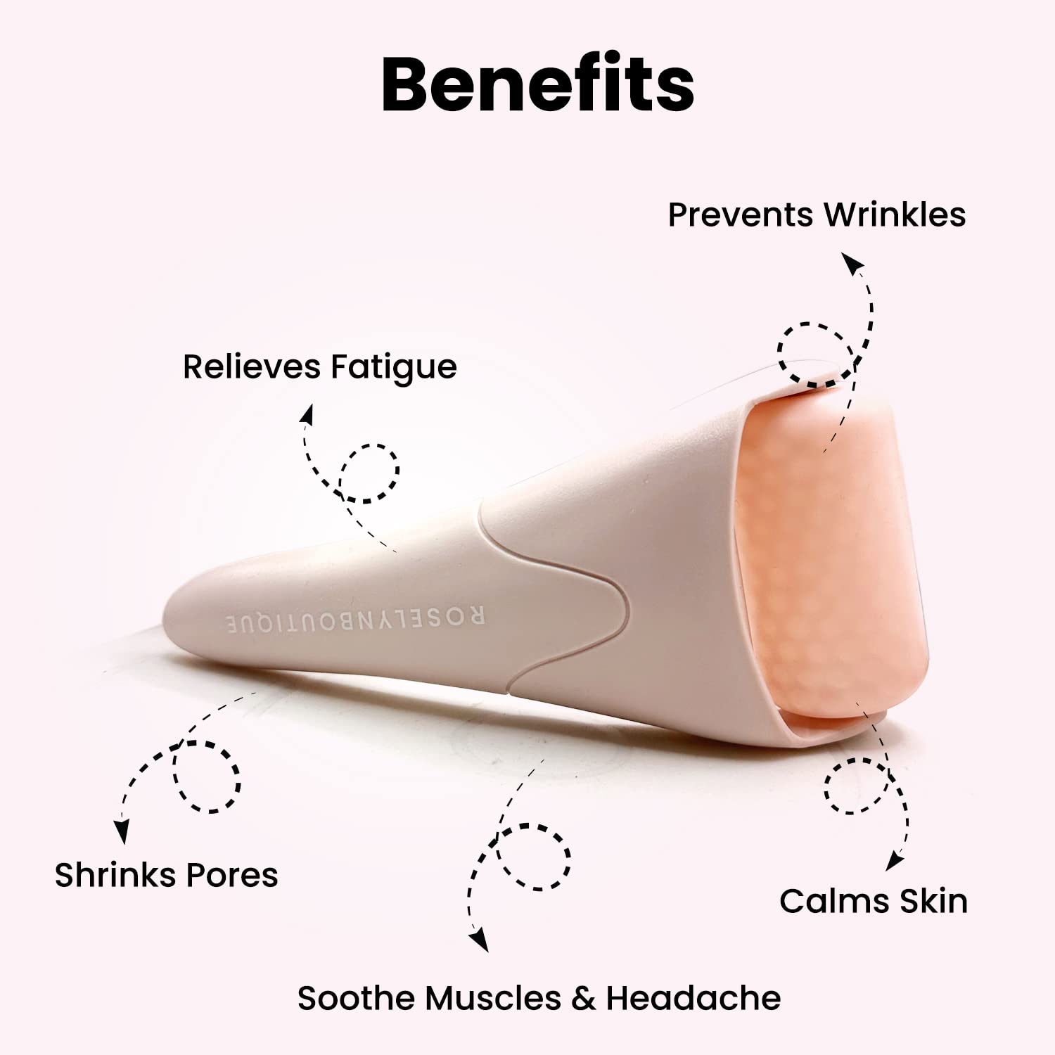 RoselynBoutique Ice Roller for Face Wrinkles & Puffiness Relief - Facial Massager for Skin Care & Self Care Gifts (Beige) - Perfect for Home Spa & Relaxation