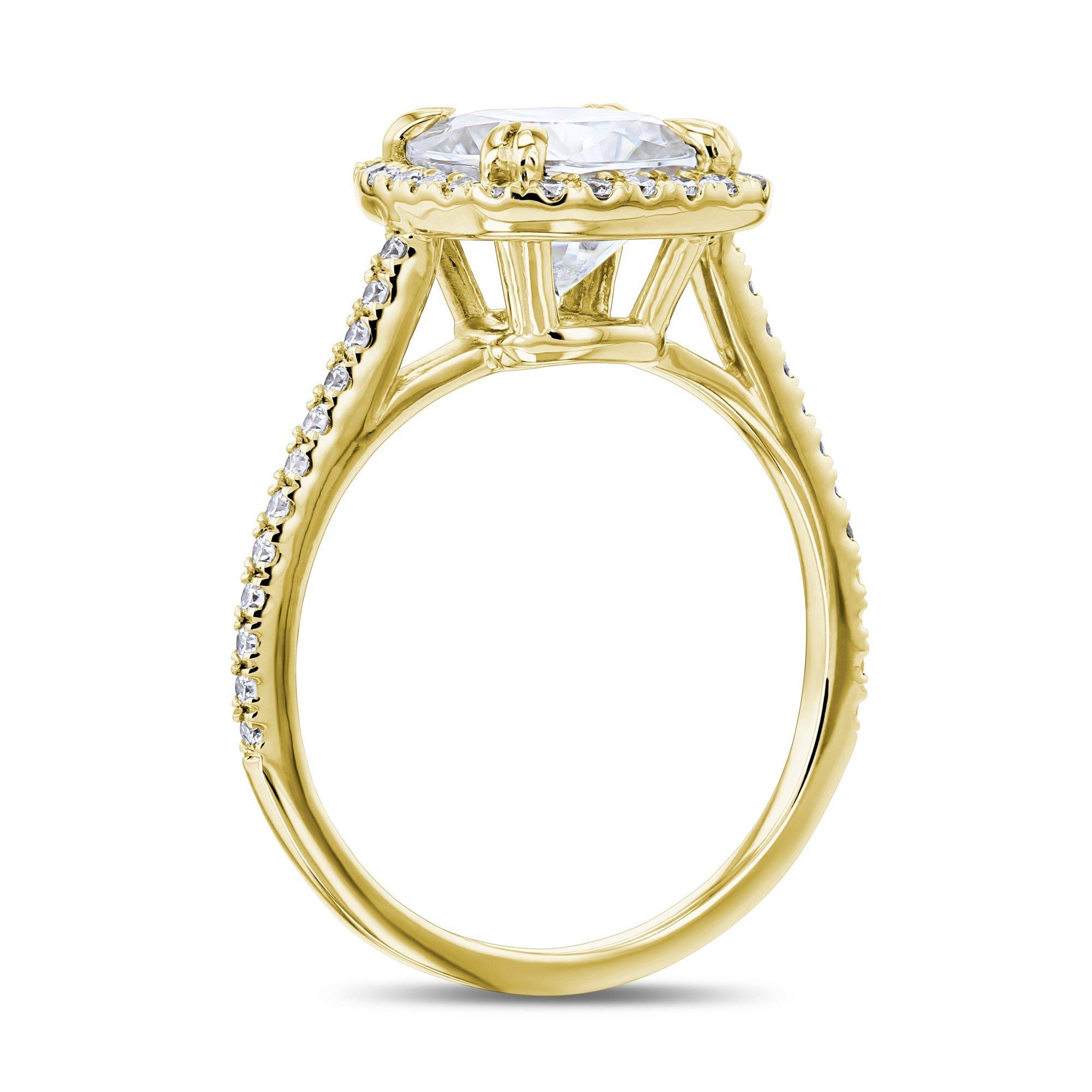 Kobelli 2 Carat Cushion Cut Moissanite & Lab Diamond Halo Engagement Ring - Perfect for Proposals, Weddings & Anniversary Gifts