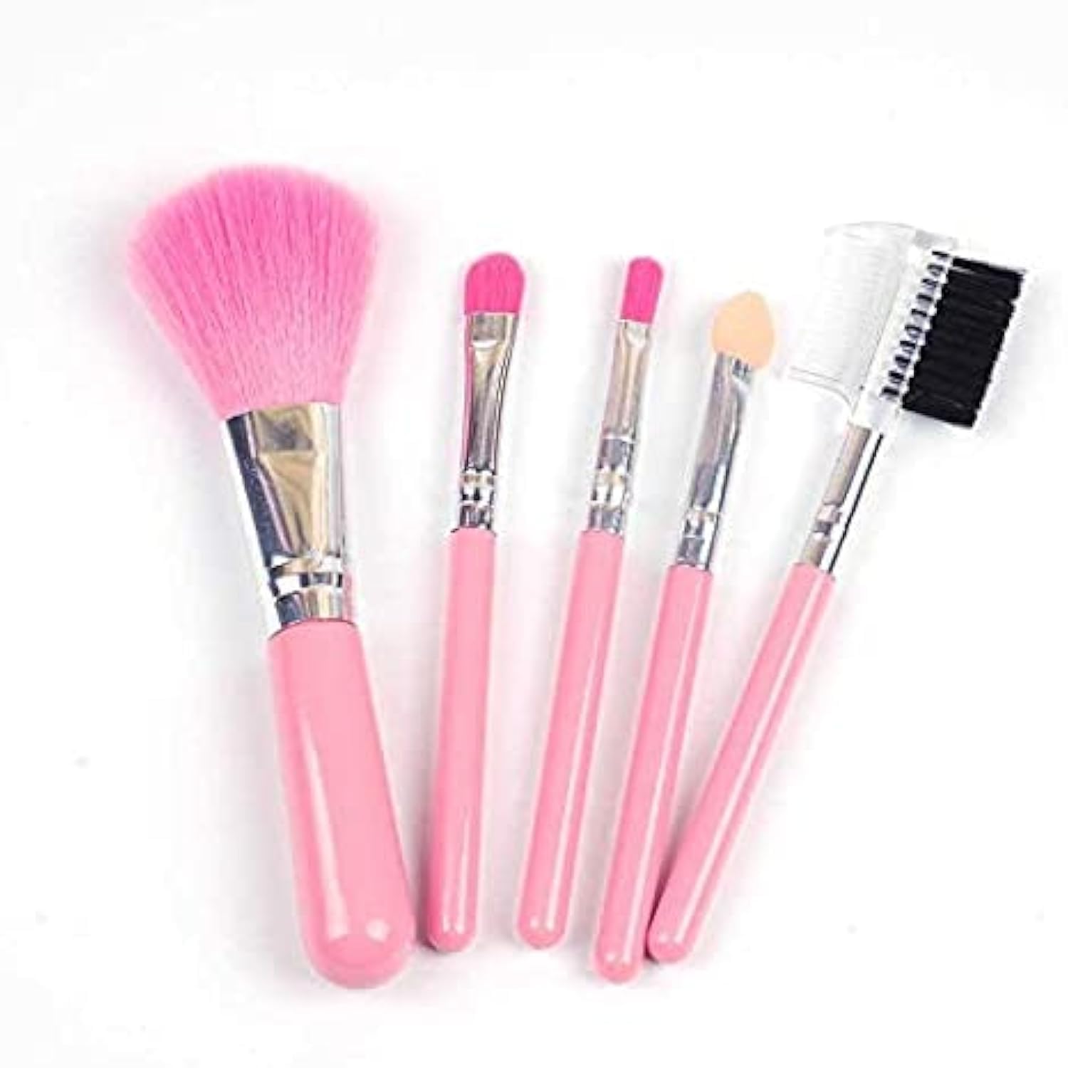 AIR BEAUTY Professional Synthetic Bristle Makeup Brush Set - 5-Piece Kit with Lip, Highlighter, Foundation, Eyeshadow & Eyebrow Brushes for Flawless Makeup Application | Perfect for Travel, Daily Use & Professional Makeup Artists