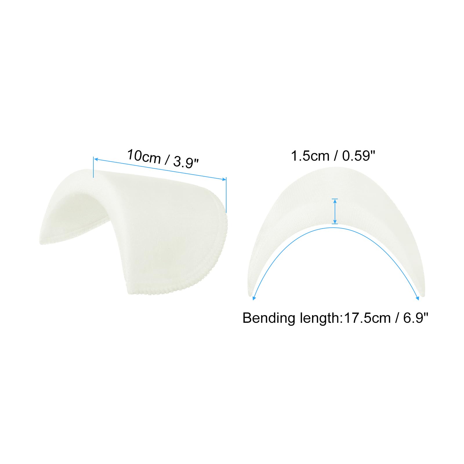 PATIKIL 4 Pairs Shoulder Pads for Suits - Breathable Sponge Shoulder Pads for Men's Blazers & Women's Clothing - Thick Costume Shoulder Enhancers for Sewing & Tailoring (White) - Perfect for Formal Wear, Cosplay & Costume Design