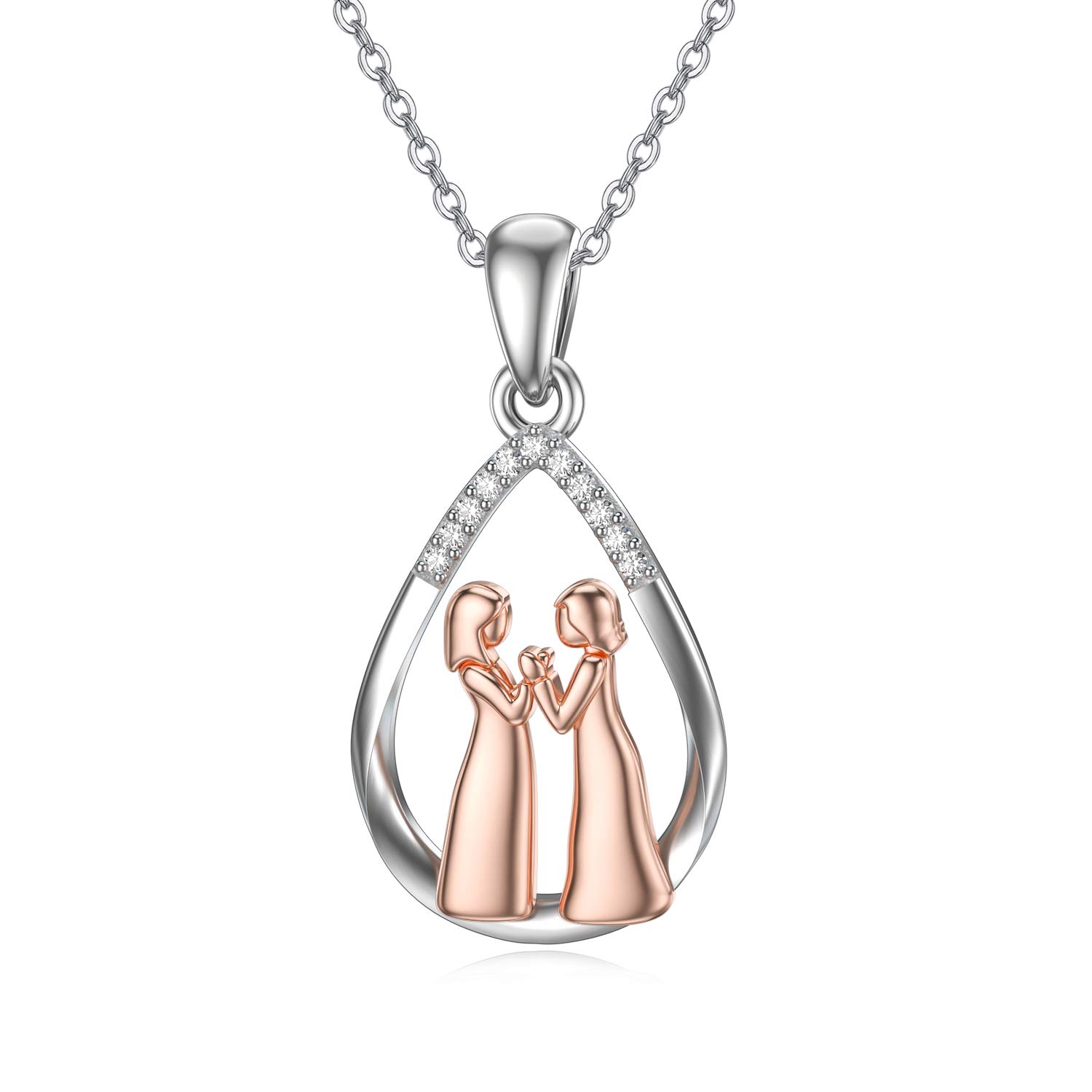 BEBEWO 10K 14K 18K Gold Sister Pendant Necklace - Elegant Female Friendship Jewelry for Best Friend, Women, Sister, Birthday Gift - Perfect for Anniversaries, Graduations & Special Occasions