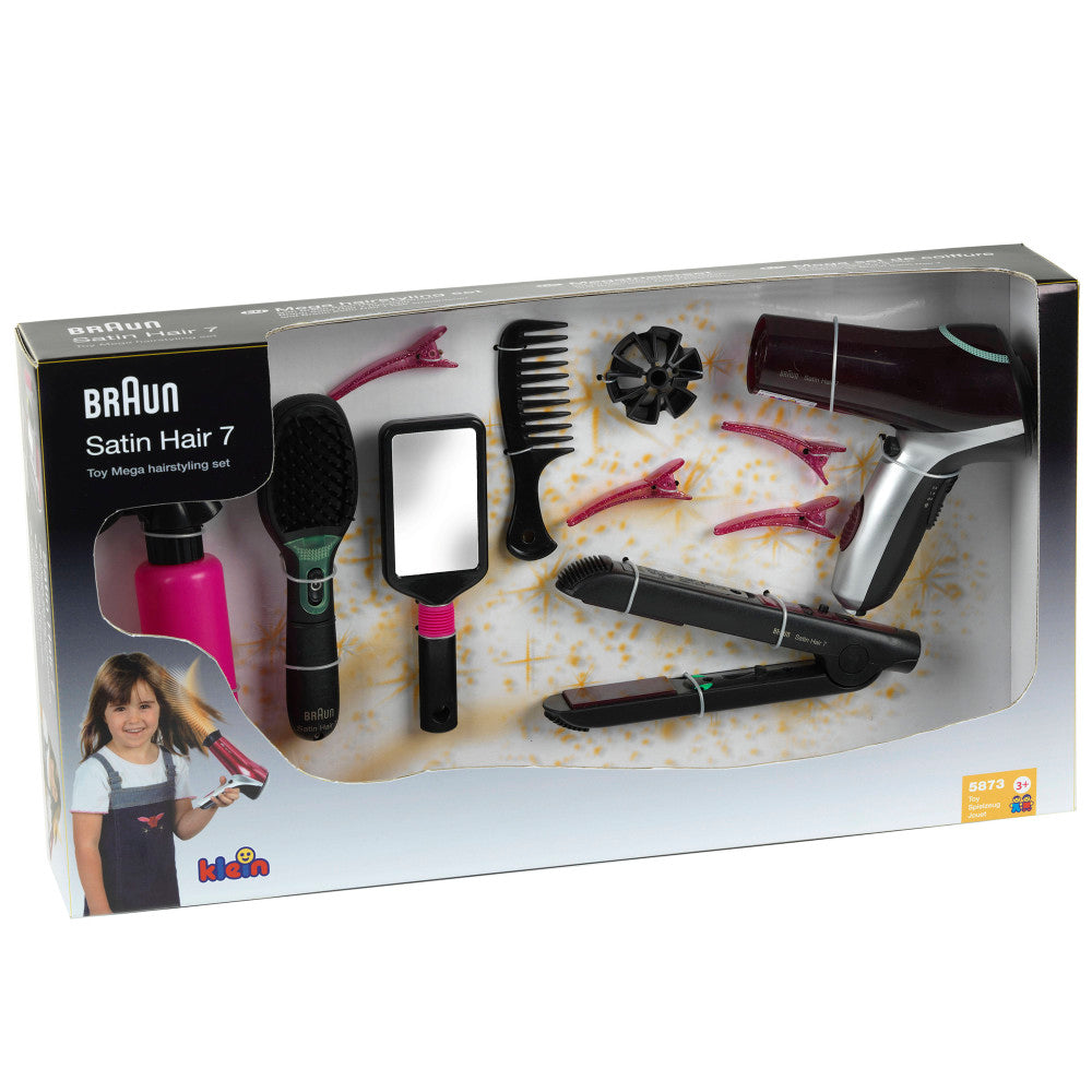 Braun 7-Piece Kids Hair Styling Set - Satin Hair Accessories for Girls & Boys - Perfect for School, Parties & Everyday Hairstyles