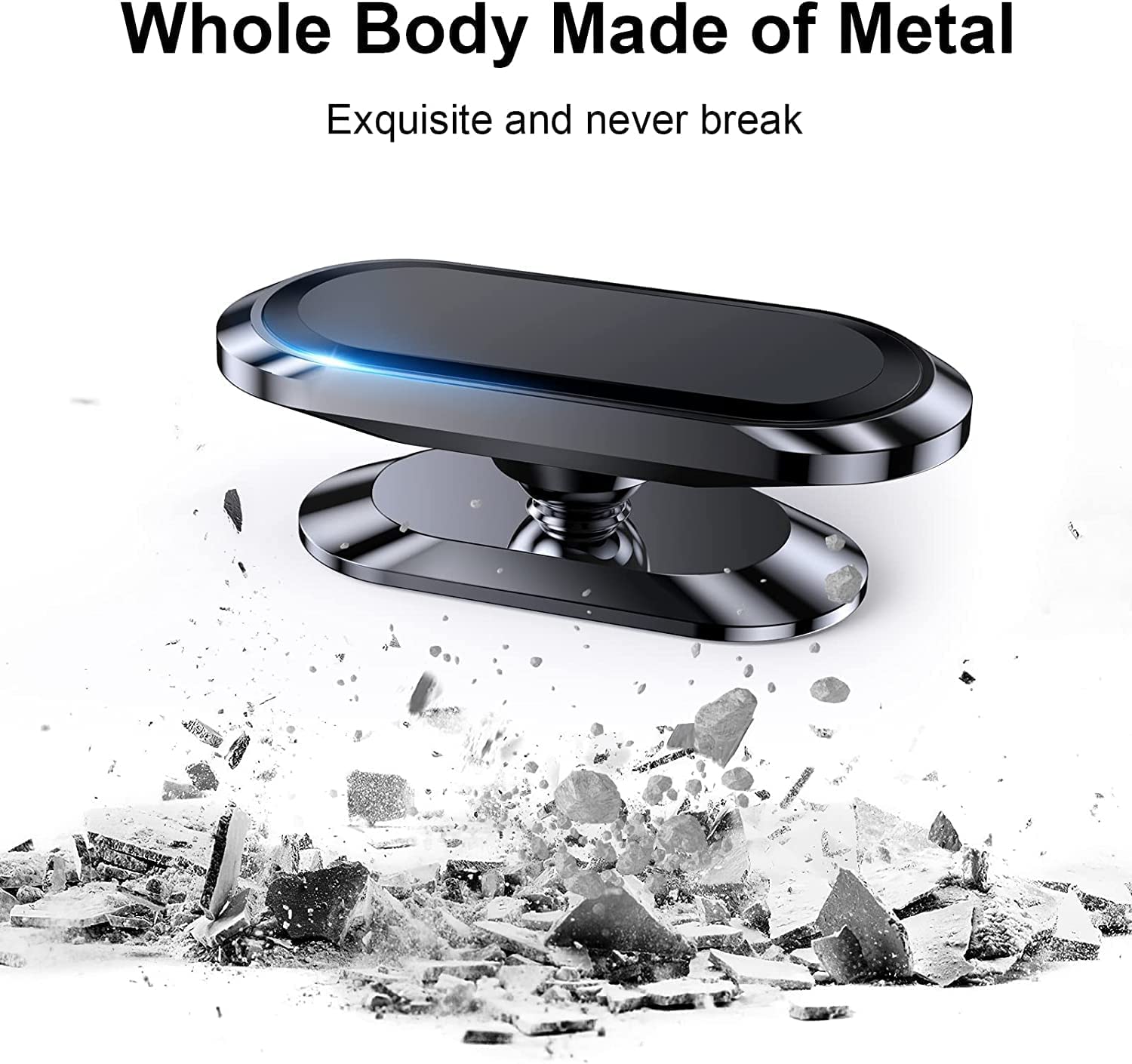 2-Pack Super Strong Magnetic Phone Holder for Car - 360° Rotating Universal Dashboard Mount with 4 Metal Plates | Compatible with iPhone & Smartphones | Perfect for Commuting, Road Trips & Hands-Free Navigation