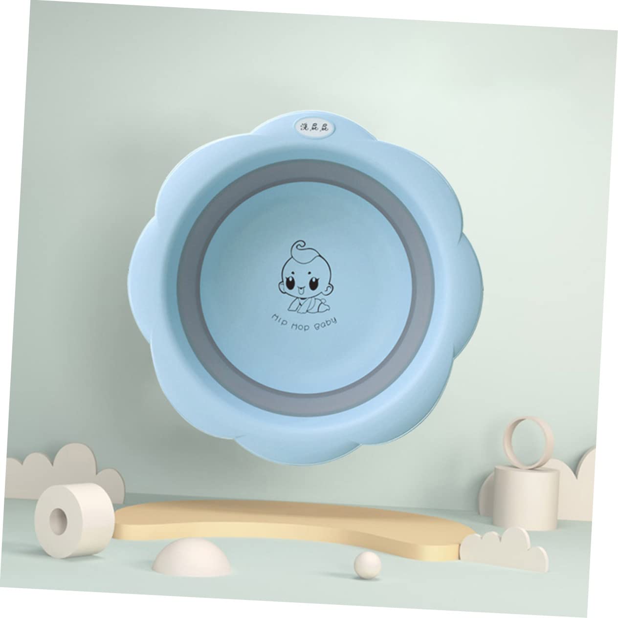 Portable Retractable Baby Wash Basin - Foldable Travel Bathtub for Boys & Girls, Sky Blue Infant Bathing Jug for Newborns & Toddlers | Perfect for Home, Travel & Outdoor Use