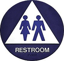 CRL Uni-Sex Restroom Sign - 12 Inch ADA Compliant Bathroom Sign - Durable Metal Restroom Plaque for Office, School & Public Spaces - Ships in 6-10 Business Days