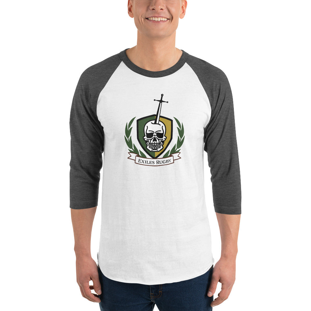Exiles RFC Raglan 3/4 Sleeve Baseball Shirt - Men's Rugby Jersey for Sports & Casual Wear - Perfect for Game Day, Training & Everyday Outfits