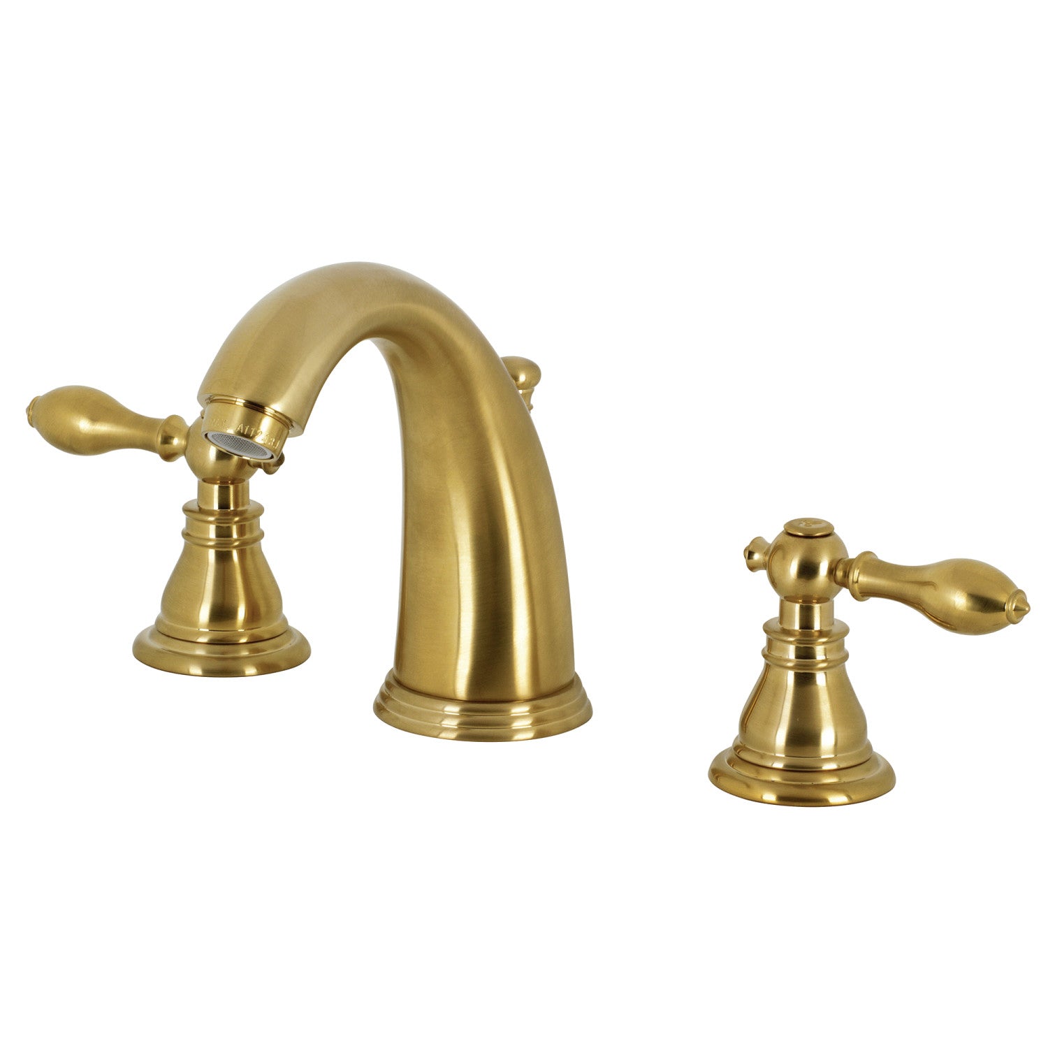 American Classic KB987ACLSB Brushed Brass Widespread Bathroom Faucet - 2 Handle 3 Hole Deck Mount with Pop Up Drain - Perfect for Modern Bathroom Vanities and Powder Rooms