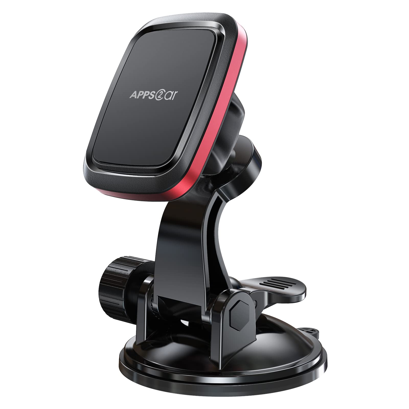 APPS2Car Magnetic Car Phone Mount - Adjustable Arm & 6 Strong Magnets, Universal Dashboard & Windshield Phone Holder for iPhone, Samsung, Pixel (Perfect for GPS Navigation & Hands-Free Driving)