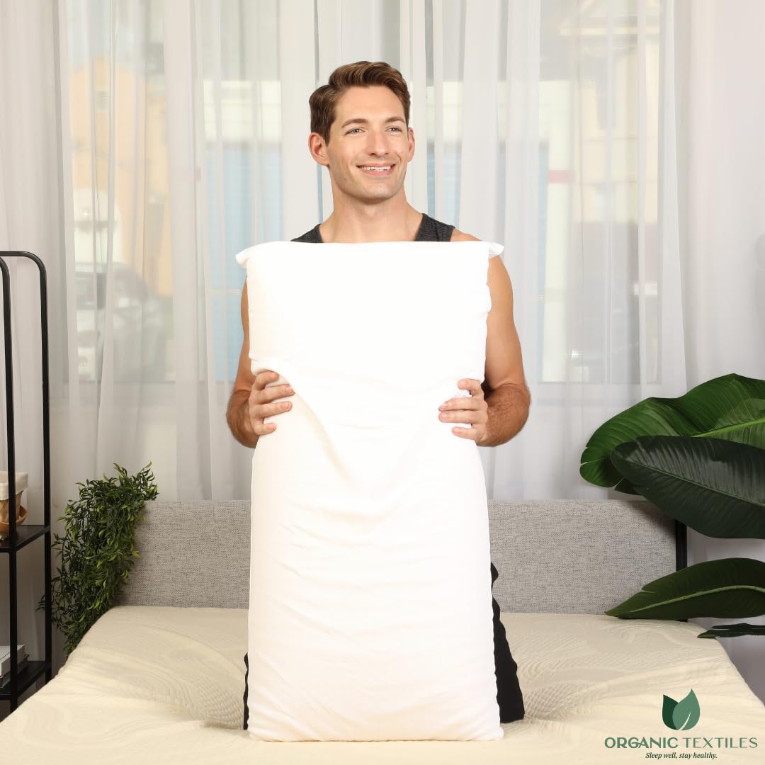Organic DS Latex Pillow with GOTS Certified Cotton Cover - King Size Medium Firmness for Neck Pain Relief & Head Support | Ideal for Side, Back & Stomach Sleepers | Perfect for Bedroom, Guest Room & Travel Use