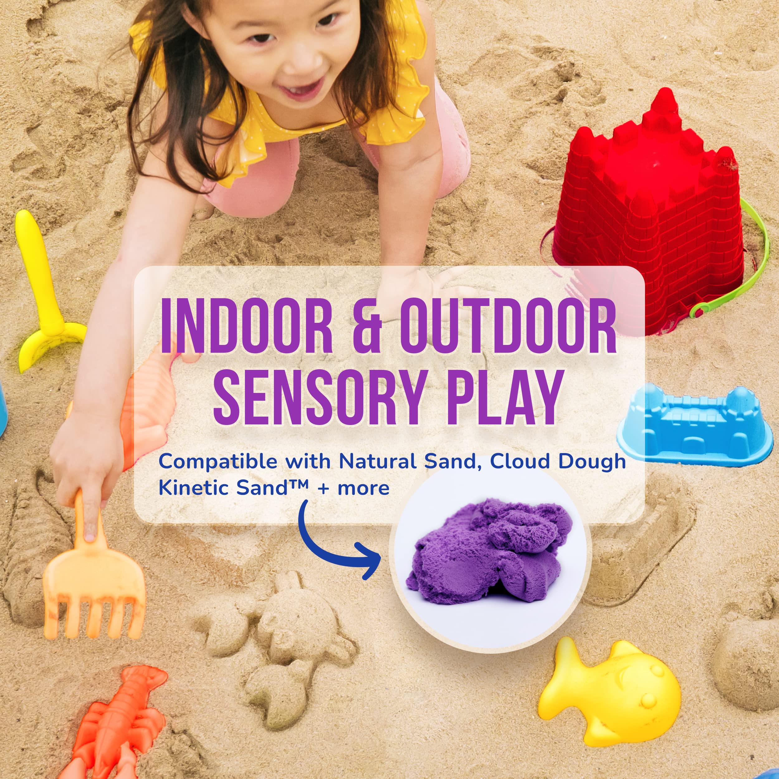 Click N' Play 13-Piece Beach Toys Set for Kids Ages 3-10 - Sand Bucket, Watering Can, Rake, Shovel & 9 Sand Molds with Mesh Storage Bag - Perfect for Beach, Sandbox, Backyard & Outdoor Play - Durable Summer Toys for Toddlers & Children
