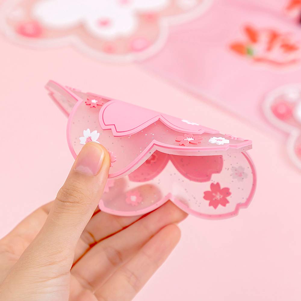 Cherry Blossom Coasters Set of 2 - Cute Pink Sakura Flower PVC Drink Coasters for Coffee, Tea, Mugs - Non-Slip Table Protectors for Home, Office Desk Decor - Perfect for Spring Tea Parties & Kawaii Aesthetic