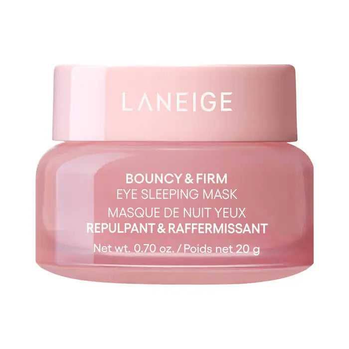 LANEIGE Bouncy & Firm Sleeping Mask with Peony & Collagen Complex - Brightening Eye Treatment for Dark Circles & Puffiness - Overnight Hydration for Glowing Skin - Perfect for Nighttime Skincare Routine & Travel Essentials