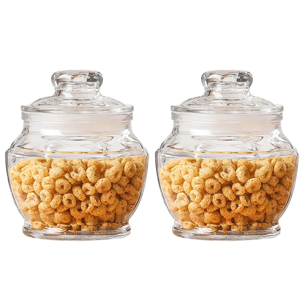 Glass Food Storage Jars with Airtight Lids - 2-Piece Polygonal Kitchen Canister Set (1300ml x2) | Pantry Organization, Spice Storage, Bathroom Essentials | Perfect for Flour, Sugar, Coffee & Toiletries