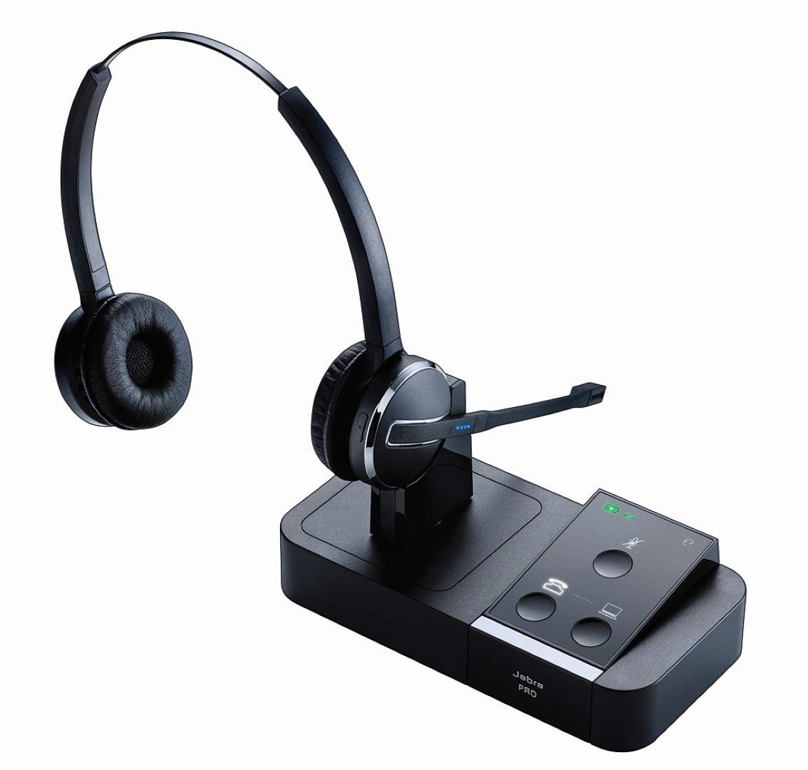 Jabra Pro 9450 Duo Wireless Headset with Noise Cancellation - Certified Refurbished for Office, Call Center & Remote Work Professionals