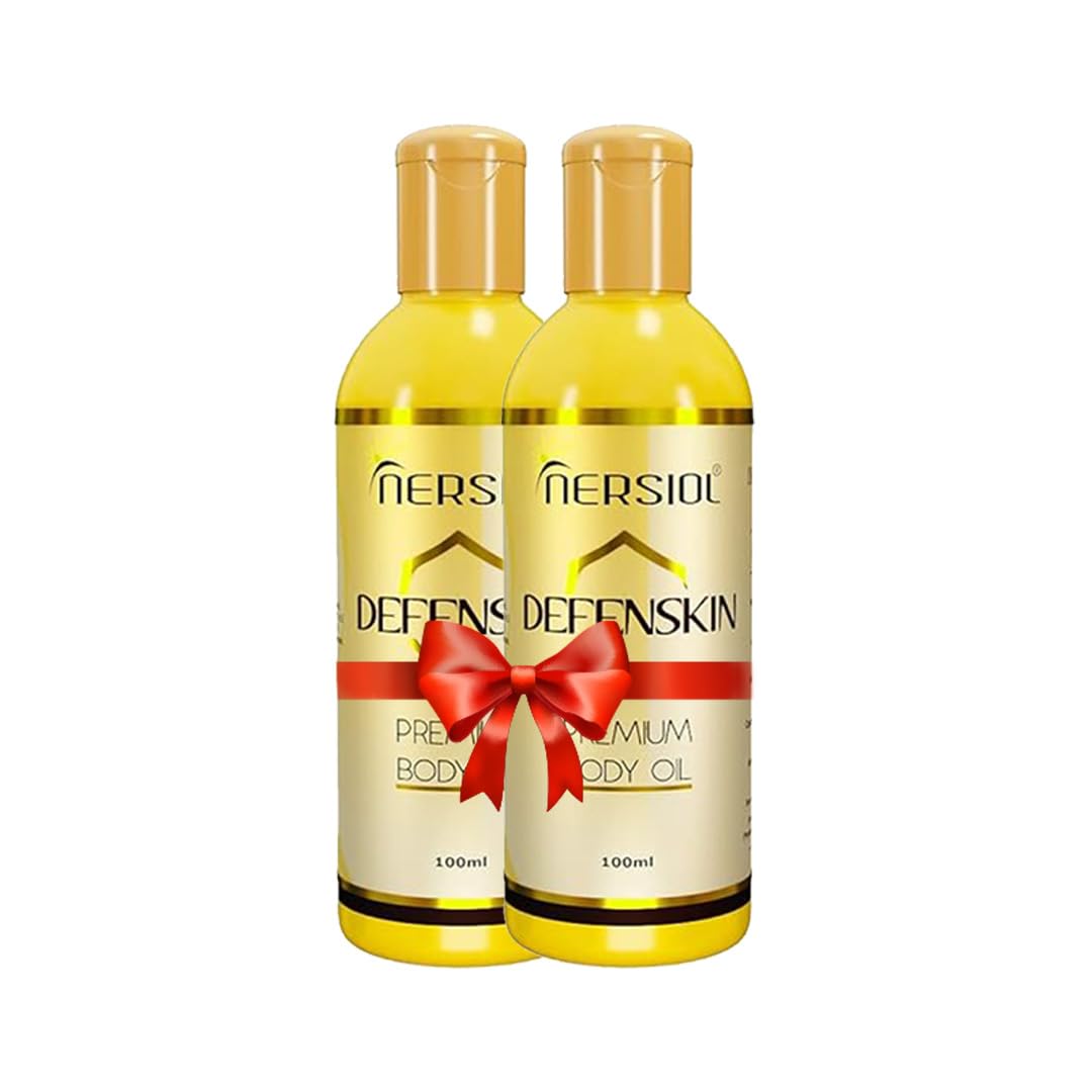 Nersiol Defenskin Premium Body Oil Combo Pack - 2 x 100ml Anti-Aging Moisturizing Oil for Glowing Skin, Dry Skin Care for Women & Men | Perfect for Daily Hydration, Massage & Nighttime Skincare Routine
