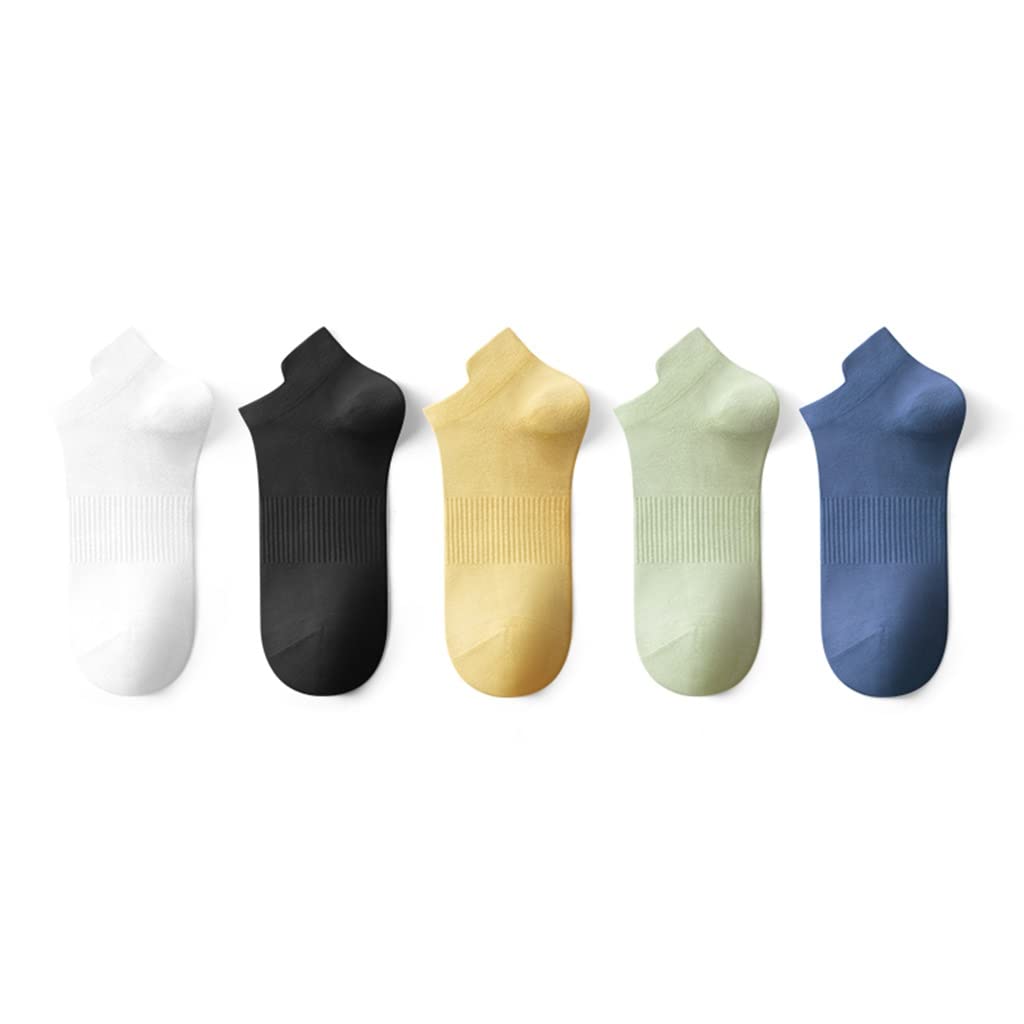 MJWDP Men's Cotton Sports Breathable Ankle Socks - Lightweight Summer Athletic Socks for Running, Gym & Casual Wear (One Size, Color A)