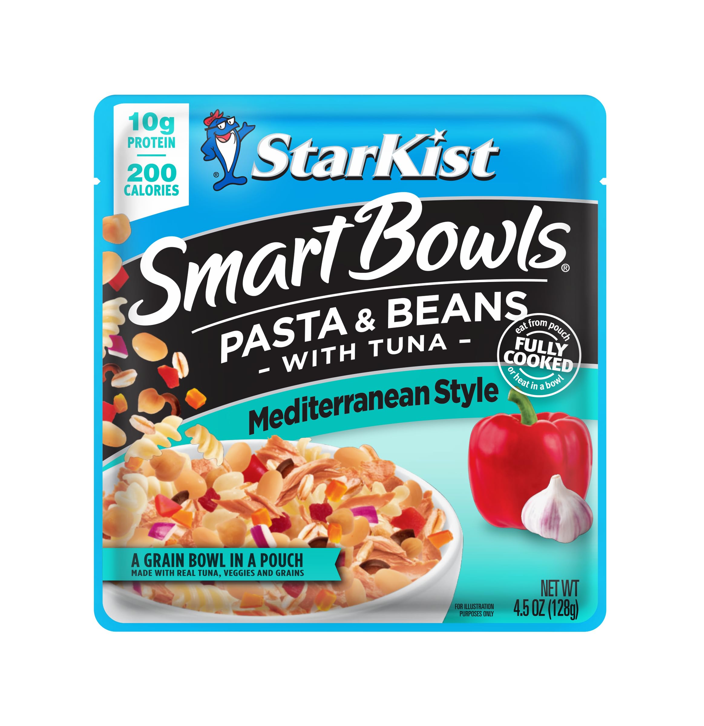 StarKist Smart Bowls Mediterranean Style Tuna with Pasta & Beans - 4.5 oz Pouch | Ready-to-Eat Protein Meal for Office Lunch, Camping & Quick Healthy Snacks