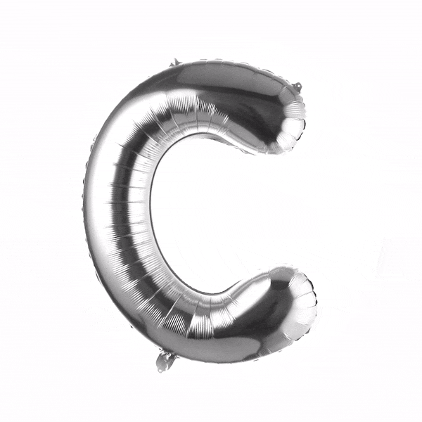 Balloonify Silver Mylar Letter C Balloon - 40 Inch Large Foil Alphabet Balloon for Birthday Parties, Baby Showers & Wedding Decorations (1 Count Box)