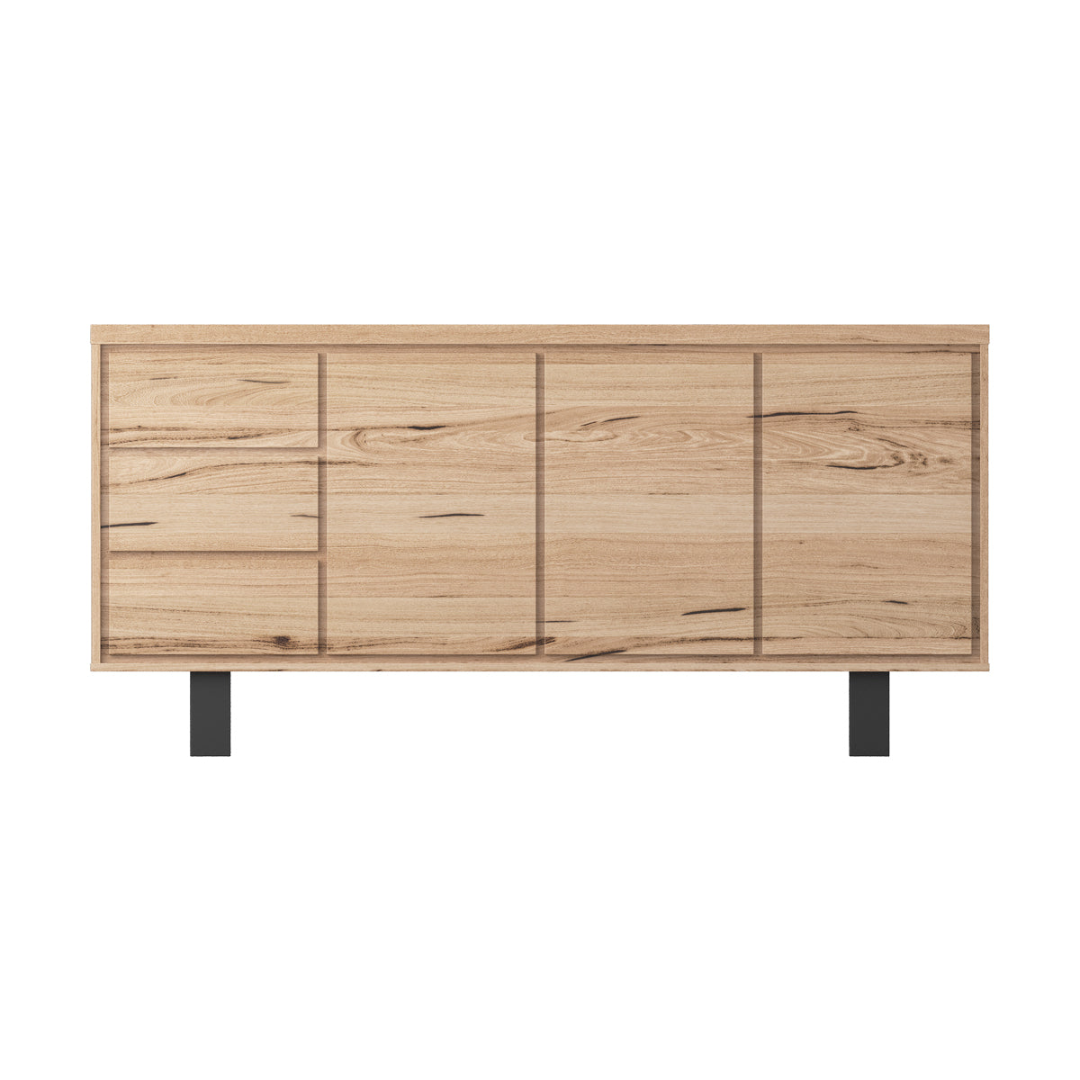 Sol Studio Ellis Buffet - Modern Wooden Sideboard with 2 Doors & 4 Drawers - Stylish Storage Cabinet for Dining Room, Living Room, or Entryway - Perfect for Home Organization & Displaying Decor