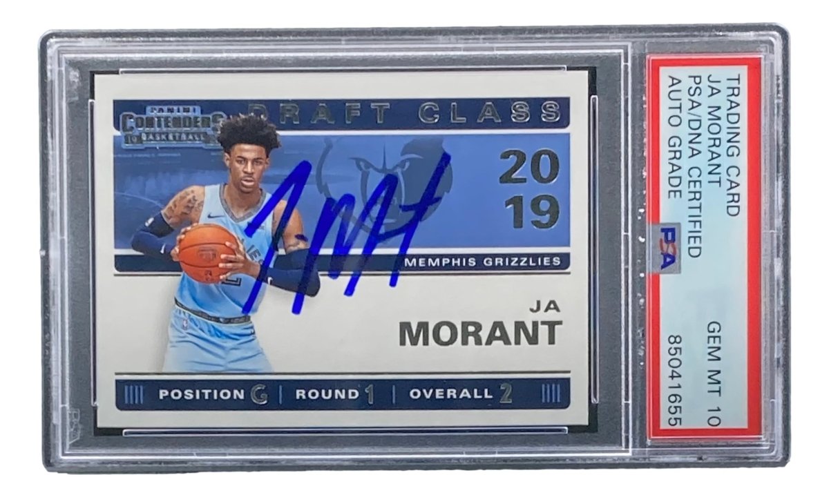 Ja Morant Autographed 2019-20 Panini Contenders #2 Rookie Card PSA/DNA Gem Mint 10 - Perfect for NBA Memorabilia Collectors & Basketball Fans