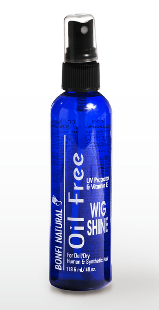 BONFI Natural Oil-Free Wig Shine Spray 4oz - Lightweight Shine & Frizz Control for Synthetic & Human Hair Wigs - Perfect for Daily Styling & Special Occasions