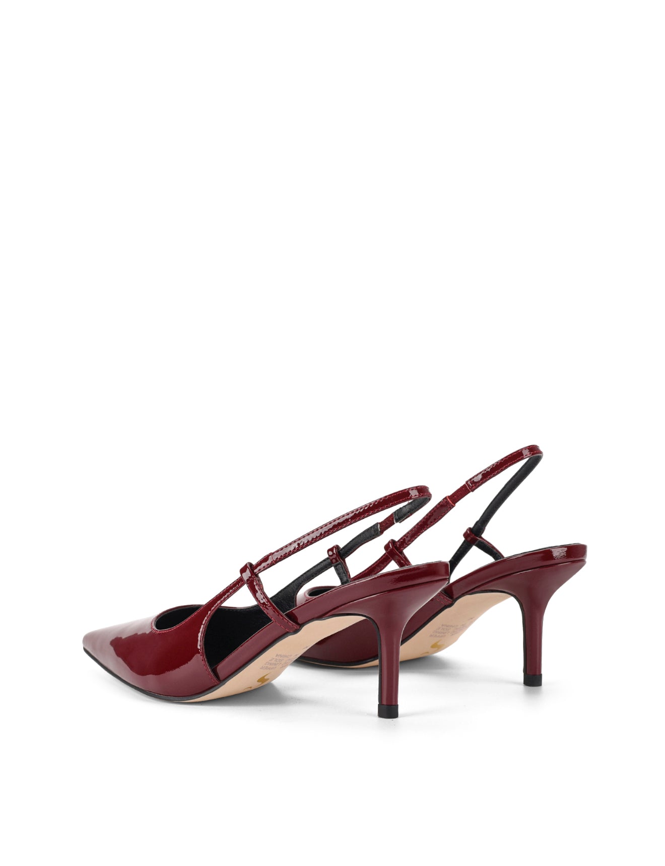 Yohana Women's Heeled Slingback Sandals - Wine Red Patent Leather Pumps for Party, Wedding & Evening Wear