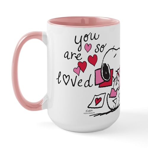 White/Pink Inside - Snoopy You Are So Loved Large Mug