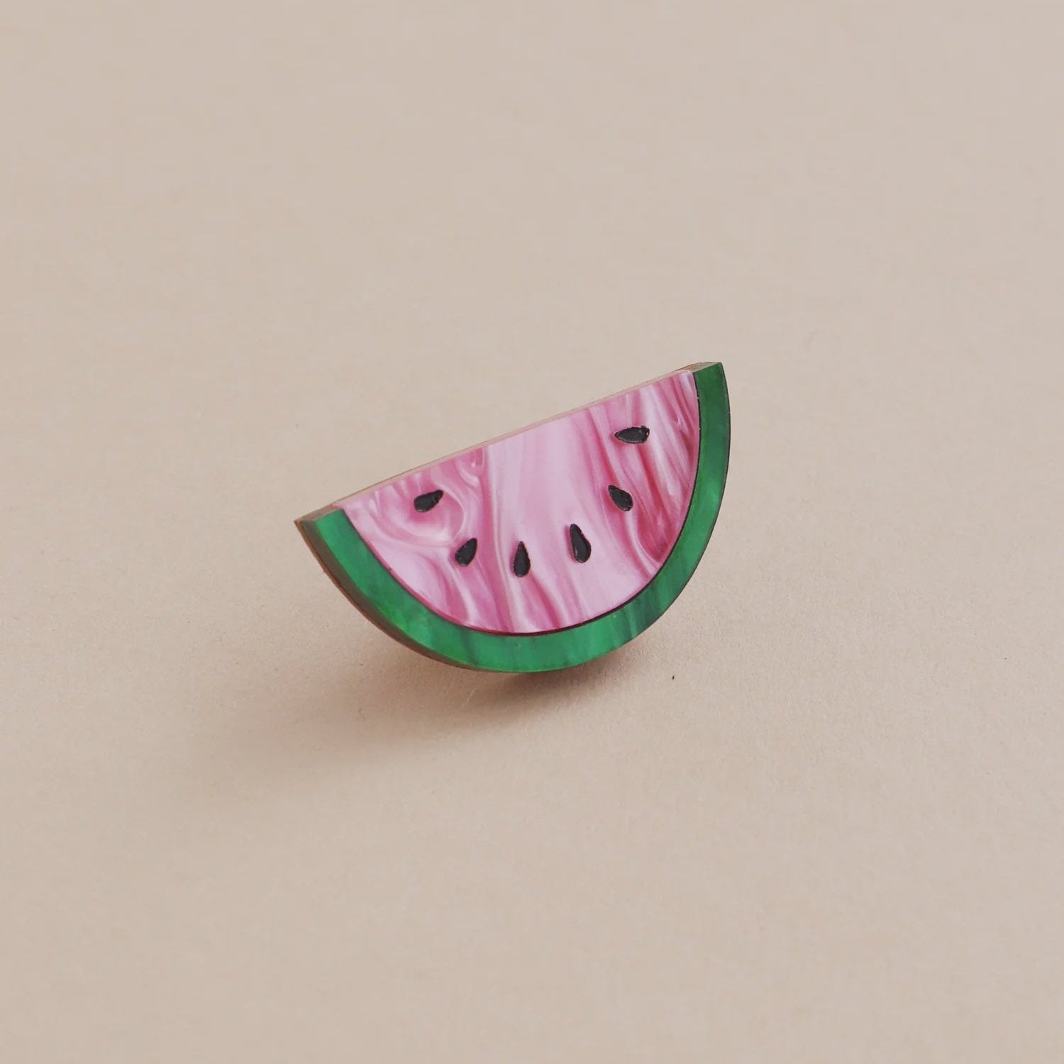 Wolf & Moon Watermelon Enamel Pin - Cute Fruit-Themed Lapel Pin for Backpacks, Hats & Denim Jackets - Perfect for Summer Outfits & Festival Accessories