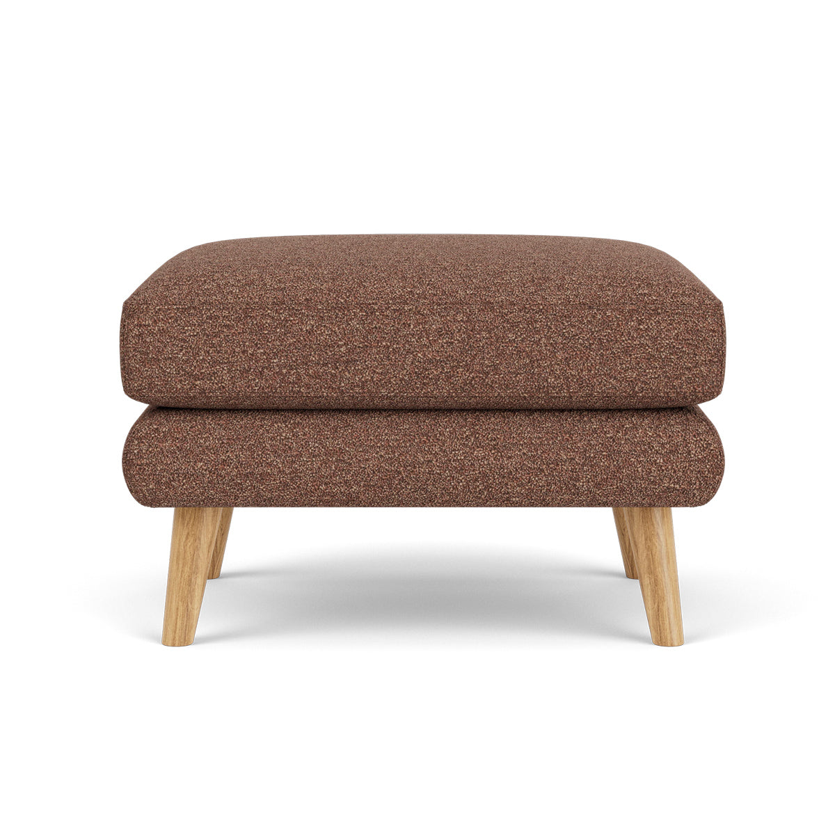 George Boucle Ottoman Stool - Round Tufted Footrest Pouf with Wooden Legs, Perfect for Living Room, Bedroom, or Nursery Decor