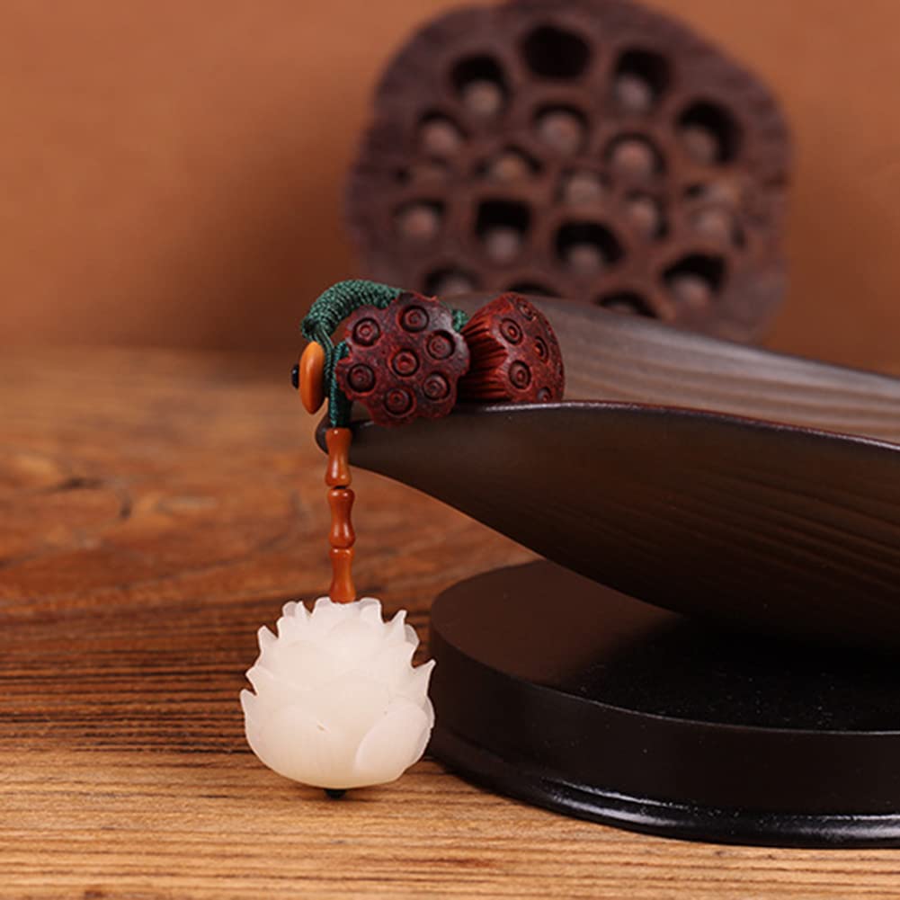 Handwoven Lotus Keychain - Car & Bag Keyring for Decor