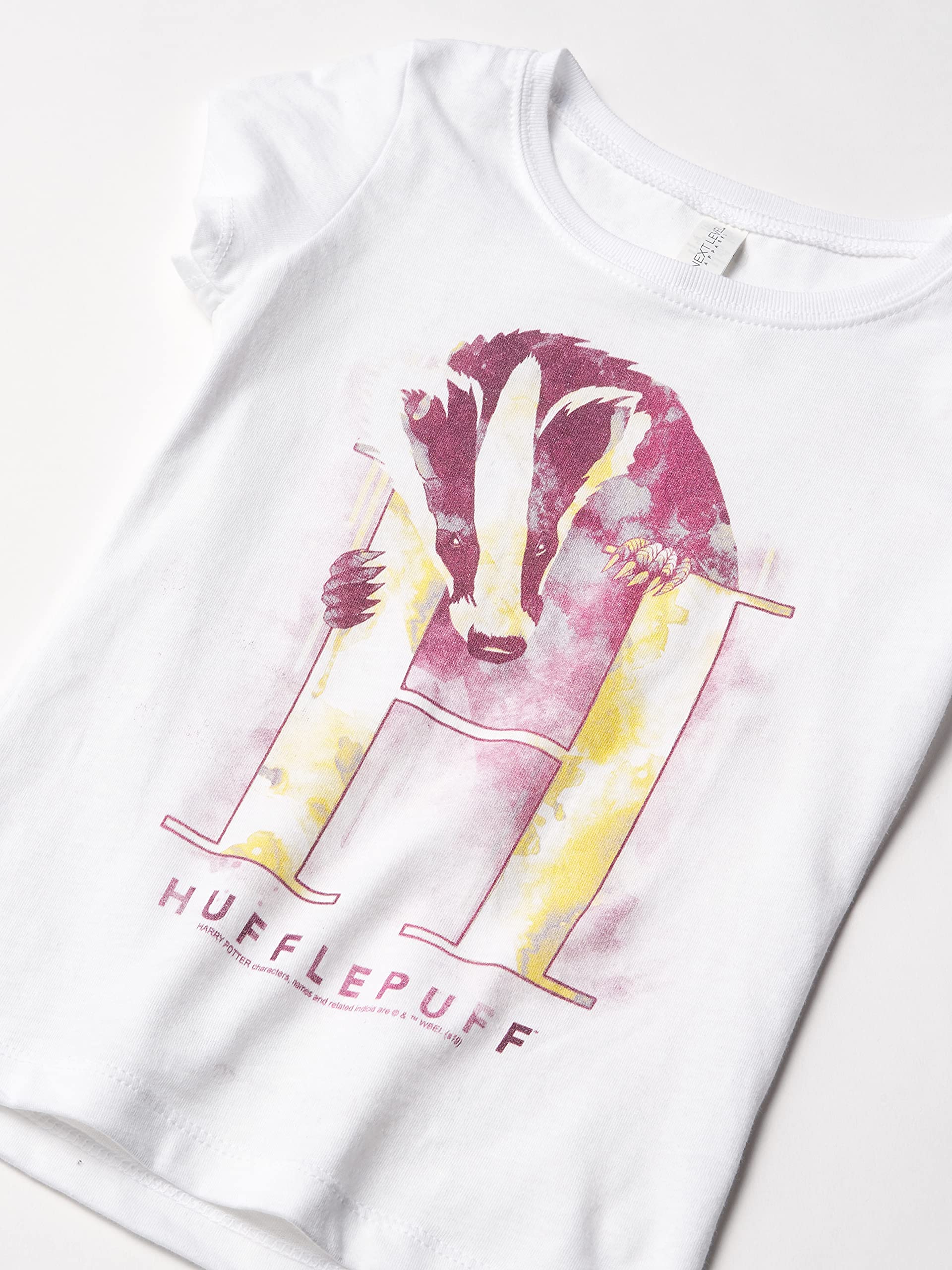 Harry Potter Hufflepuff Mystic Wash Girls Solid Crew Neck T-Shirt - Cute Casual Outfit for School, Halloween & Potterhead Fans