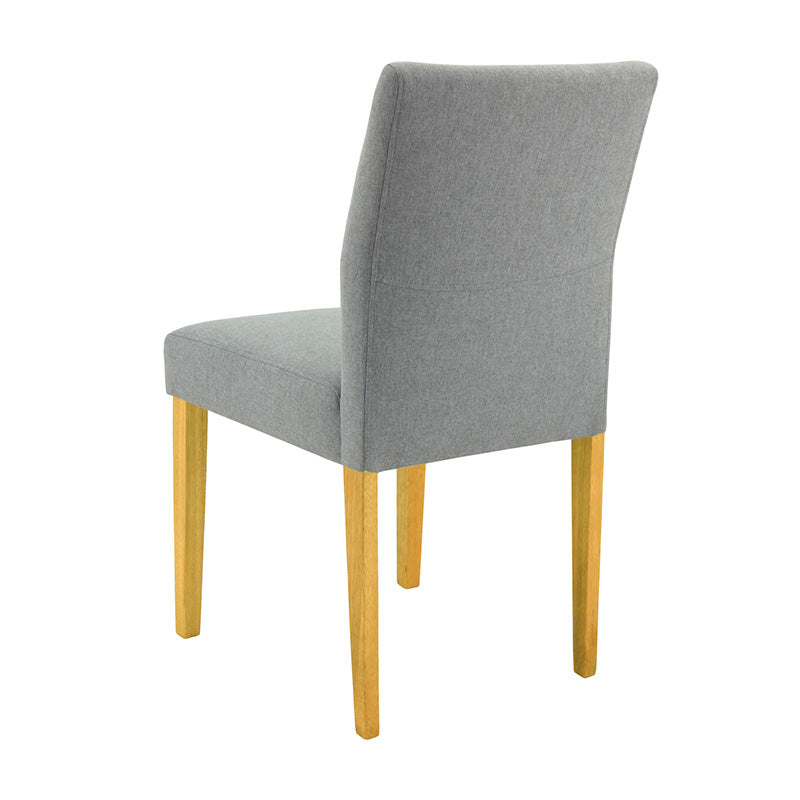 Ladee Modern Dining Chair - Solid Oak Wood with Silver Metal Legs - Perfect for Kitchen, Dining Room, and Office Spaces