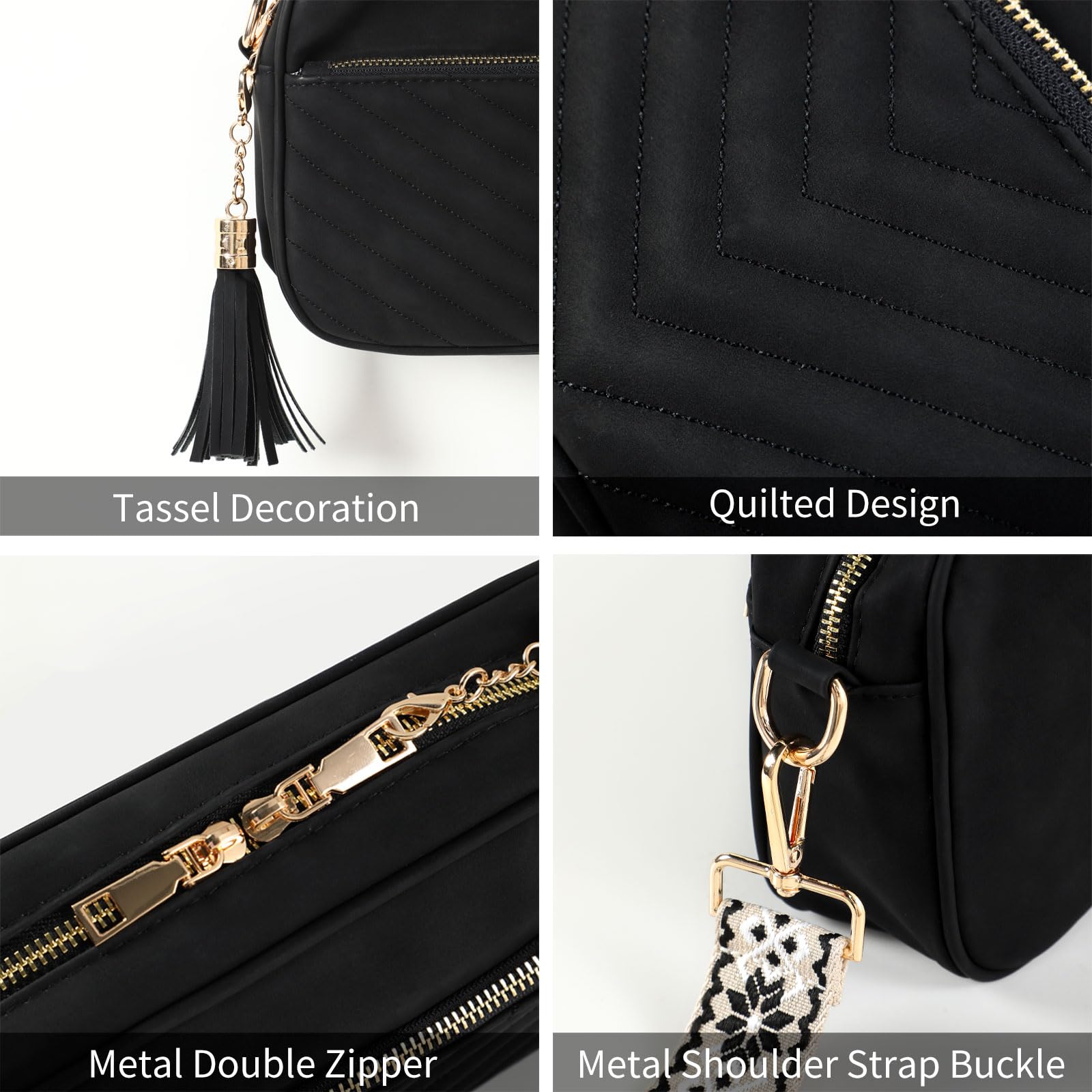 DYSHAYEN Women's Small Vegan Leather Crossbody Bag with Tassel - Stylish Shoulder Purse for Everyday Use, Travel & Shopping
