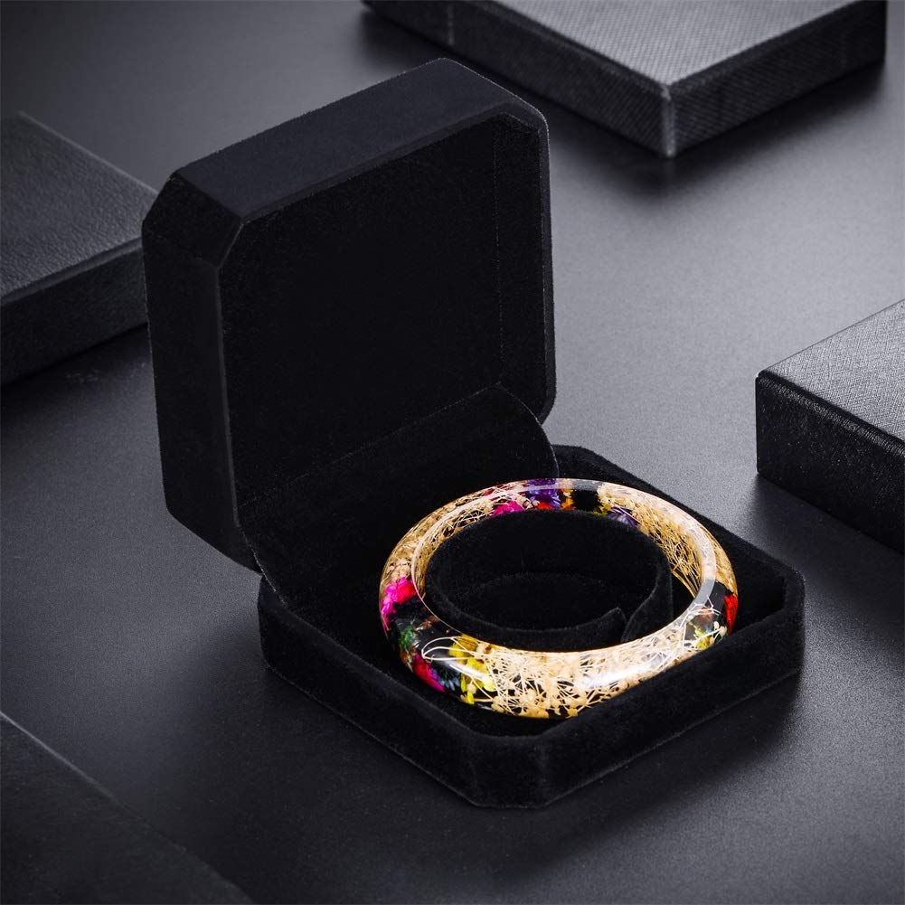 Joy.Box Velvet Bracelet Gift Box - Elegant Jewelry Display Case for Bracelets & Bangles (Black, 1pc) - Perfect for Gifting, Storage & Retail Presentation