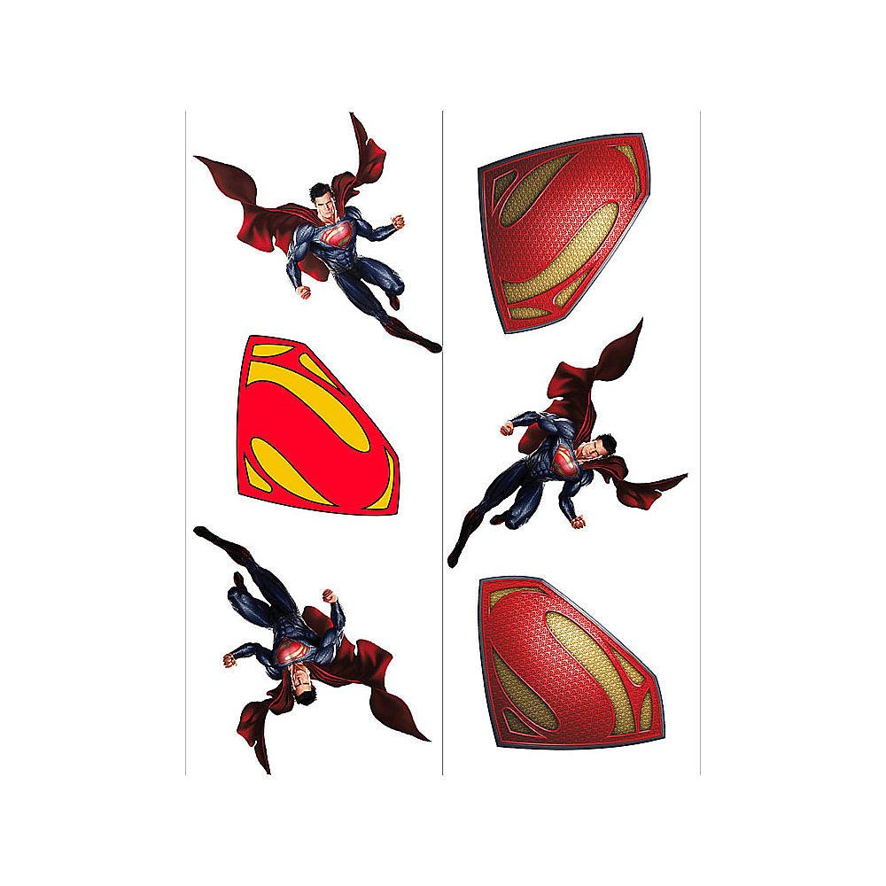 Hallmark Superman Temporary Tattoos - 2 Sheets for Kids & Adults - Perfect for Cosplay, Halloween & Superhero Parties