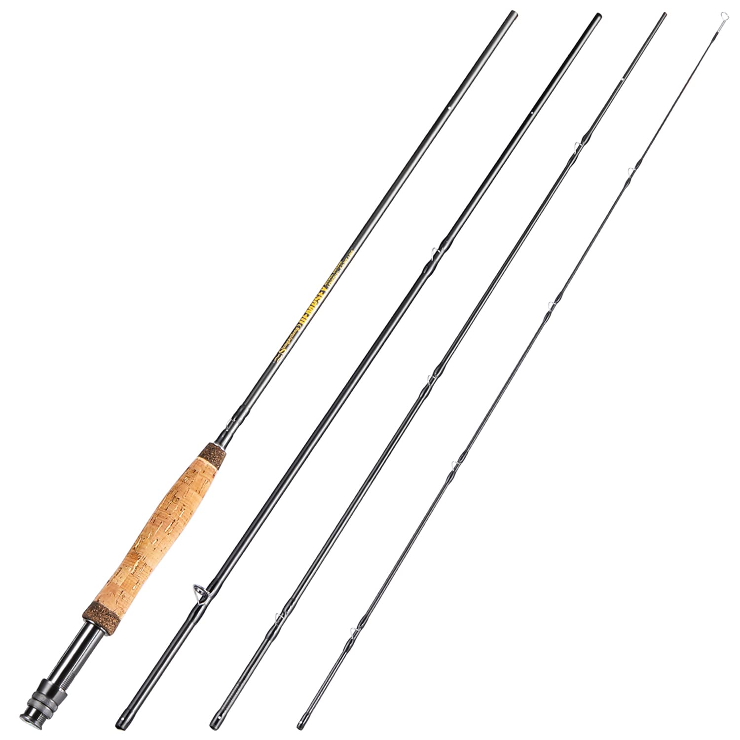 Sougayilang 4-Piece 9-Foot Lightweight Fly Fishing Rod - Ultra Portable Travel Fishing Pole for Trout, Salmon, Sunfish - Perfect for Backpacking, Camping & River Fishing Adventures