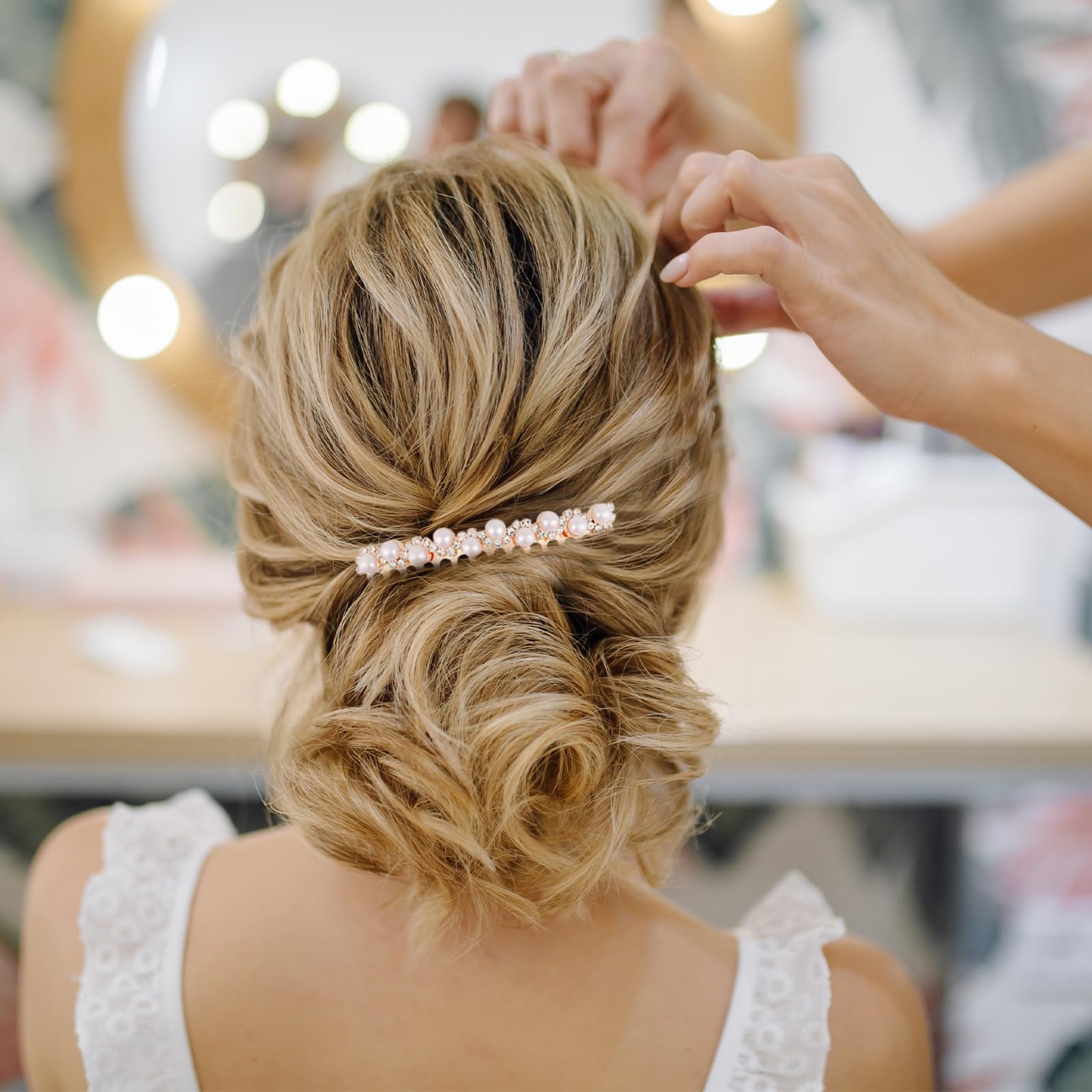 2 Pcs Elegant Pearl, Rhinestone & Crystal Hair Combs - Wedding Bridal Hair Accessories for Women & Girls - Perfect for Bridal Showers, Prom, Pageants & Special Occasions