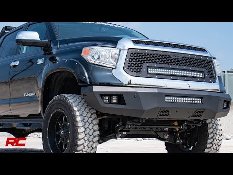 2014-2017 Toyota Tundra Black Mesh Grille with 30 Dual Row LED Lights & Amber DRL | Upgrade Your Truck's Front End Style for Off-Road & Night Driving | Part# 70224
