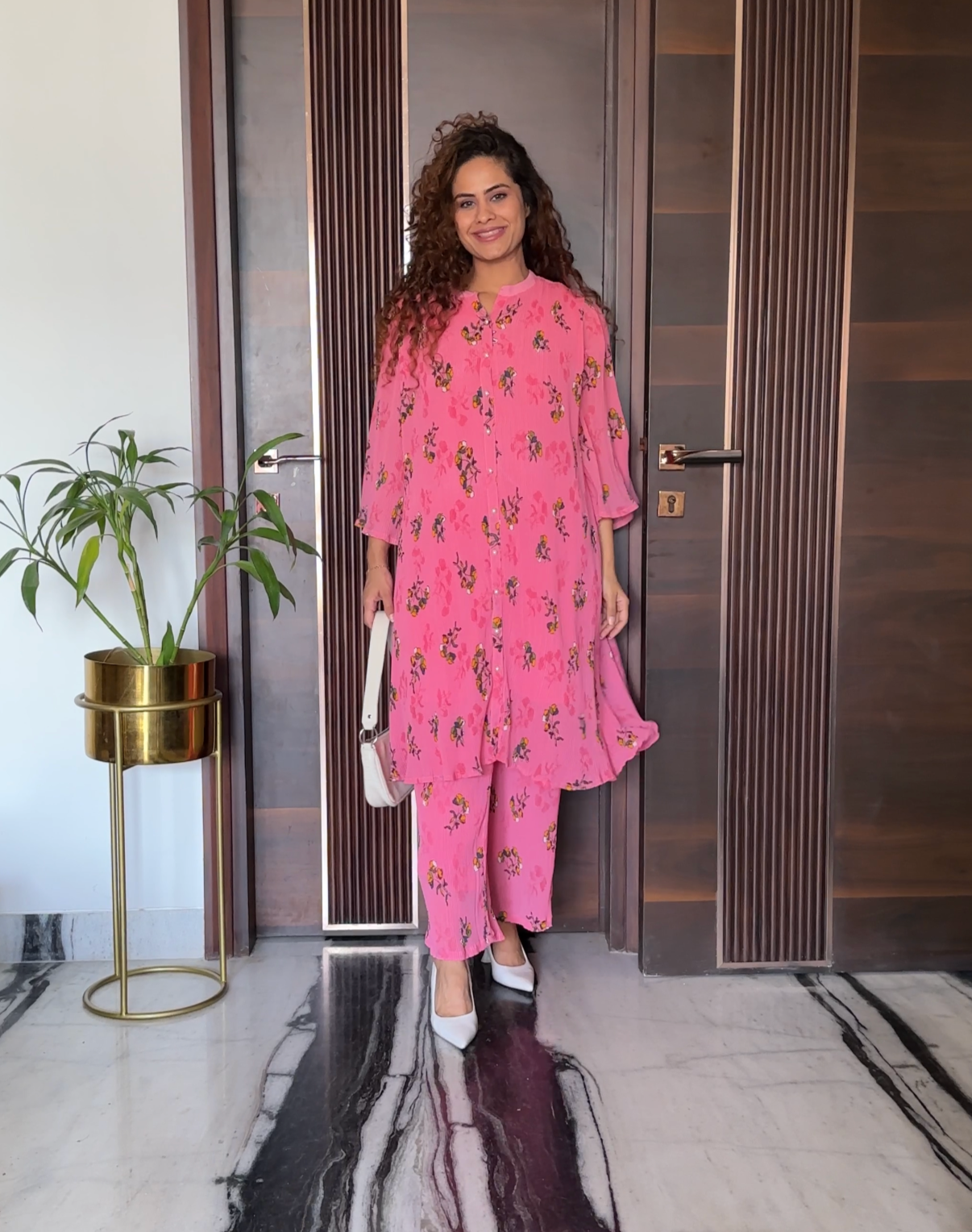 BLOSSOM PINK COORDINATE SET Women's 2-Piece Outfit - Floral Print Loungewear for Spring, Summer Casual Wear & Vacation Outfits